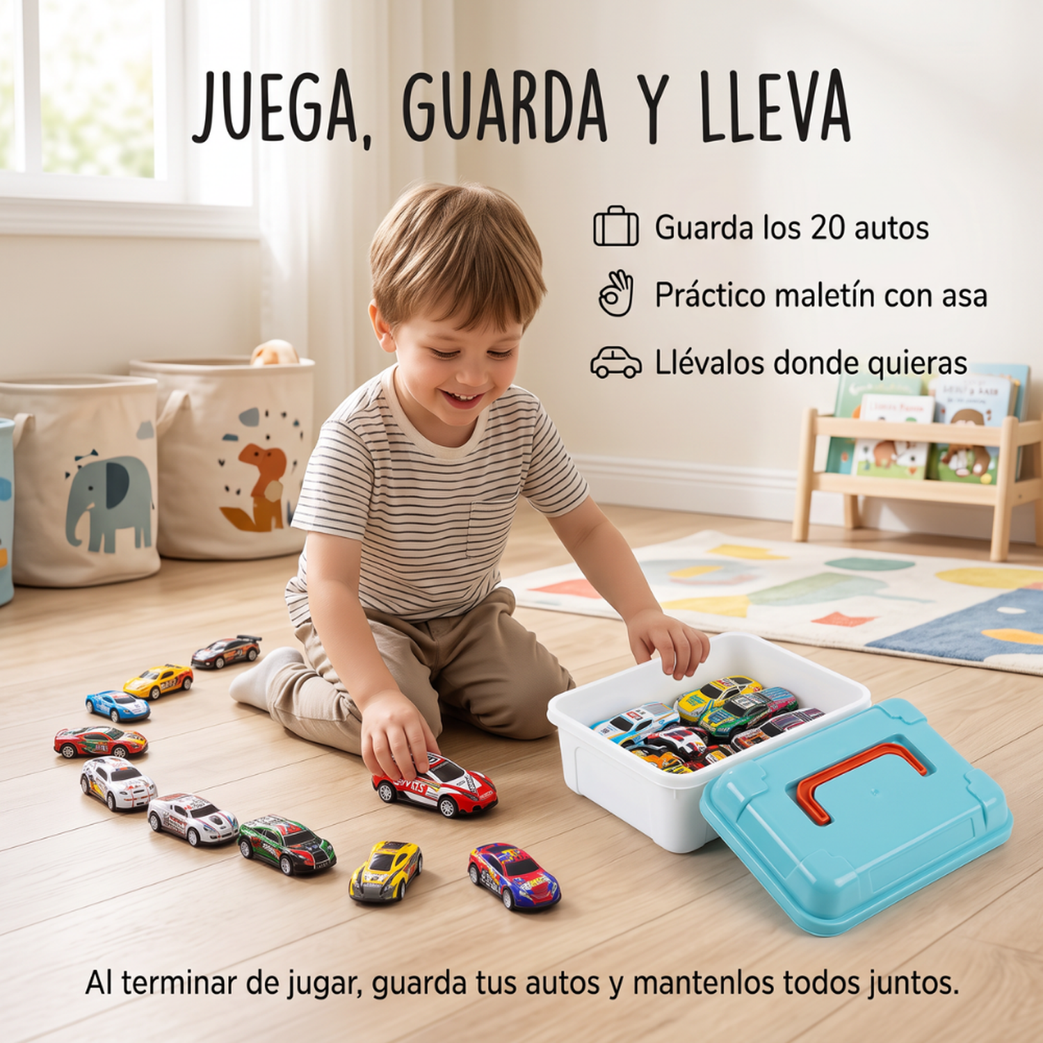 Set 20 Autitos De Metal Con Maletín Caja Organizadora Infantil-8