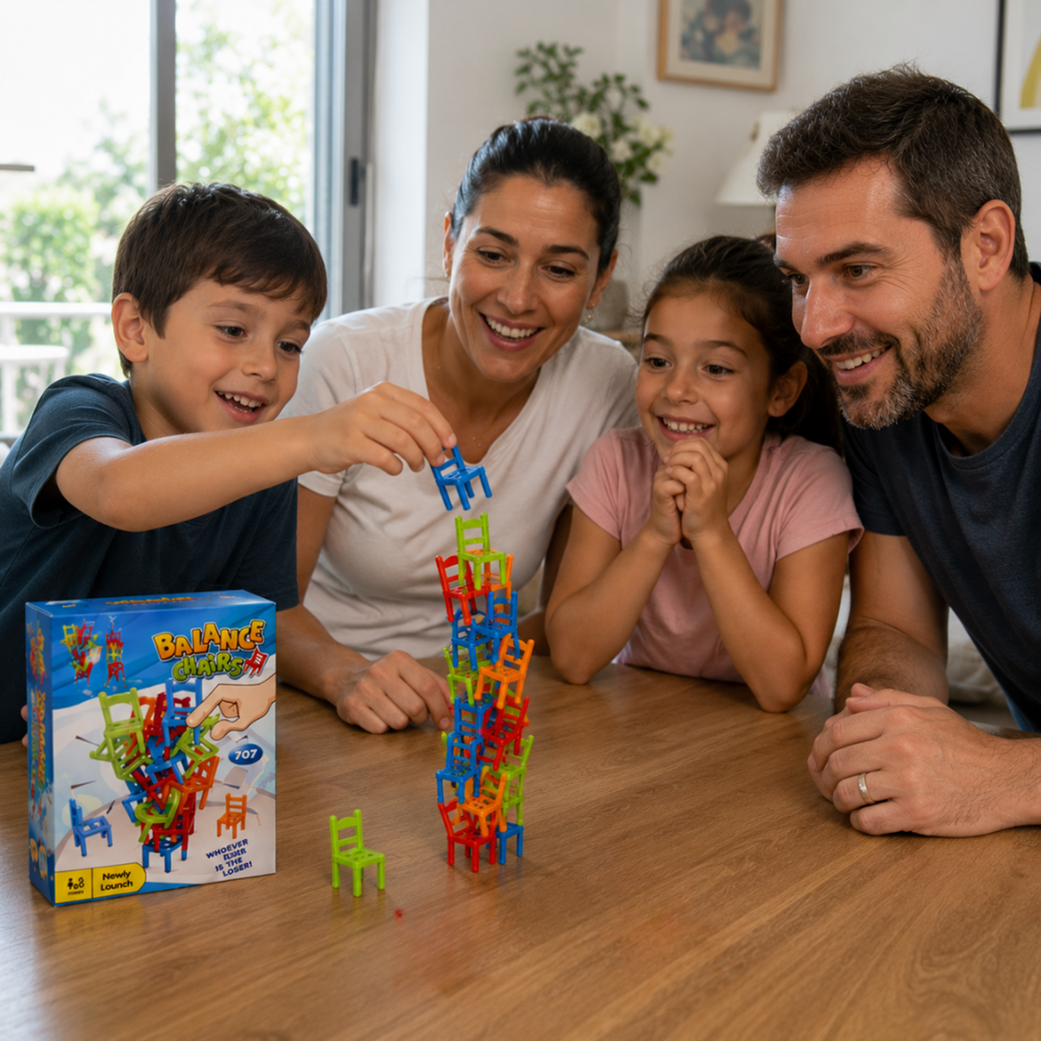 Juego De Mesa Equilibrio De Sillas Familiar Para Niños-2