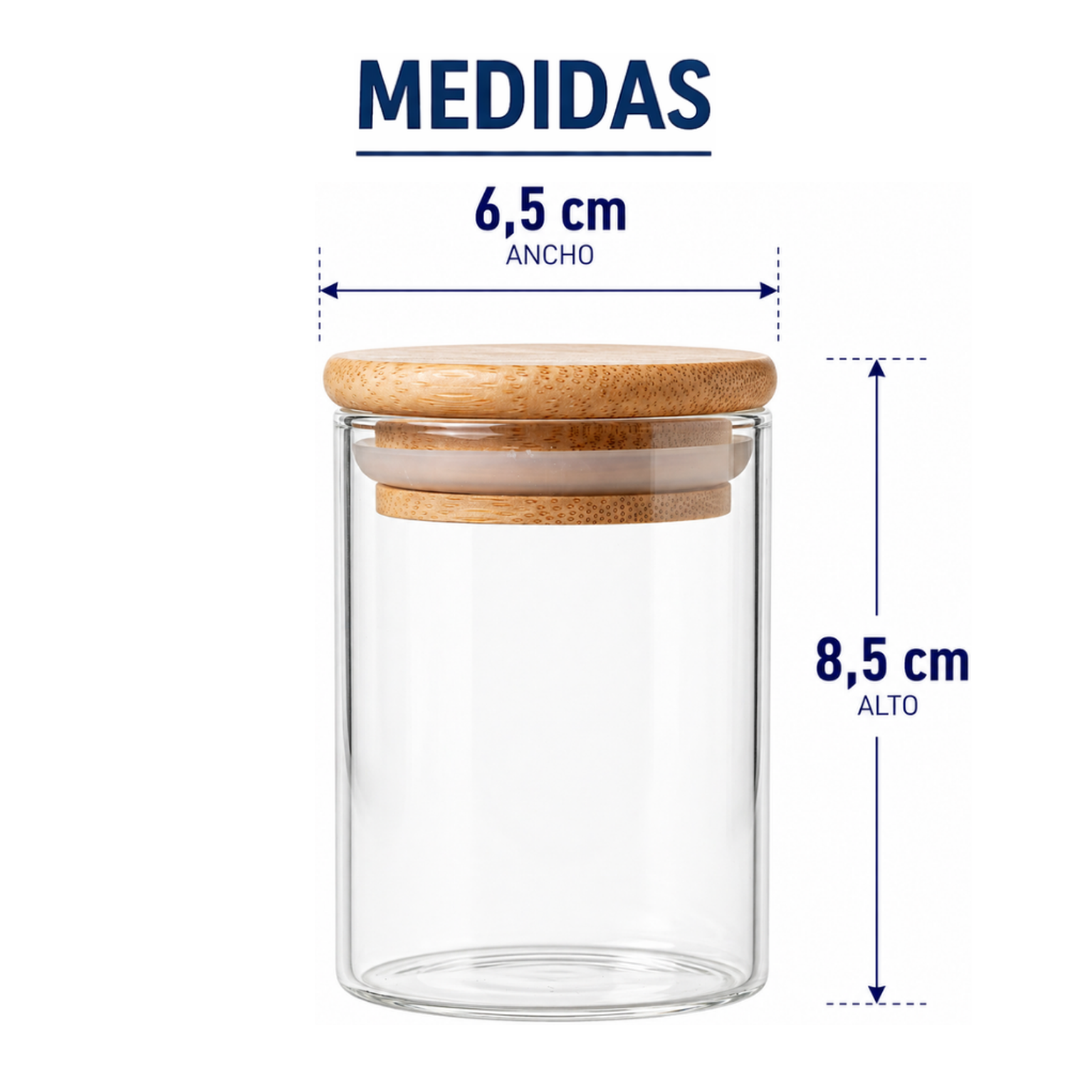 Set 6 Frascos de Especias Condimentos Con Tapa Bambu Cocina-7