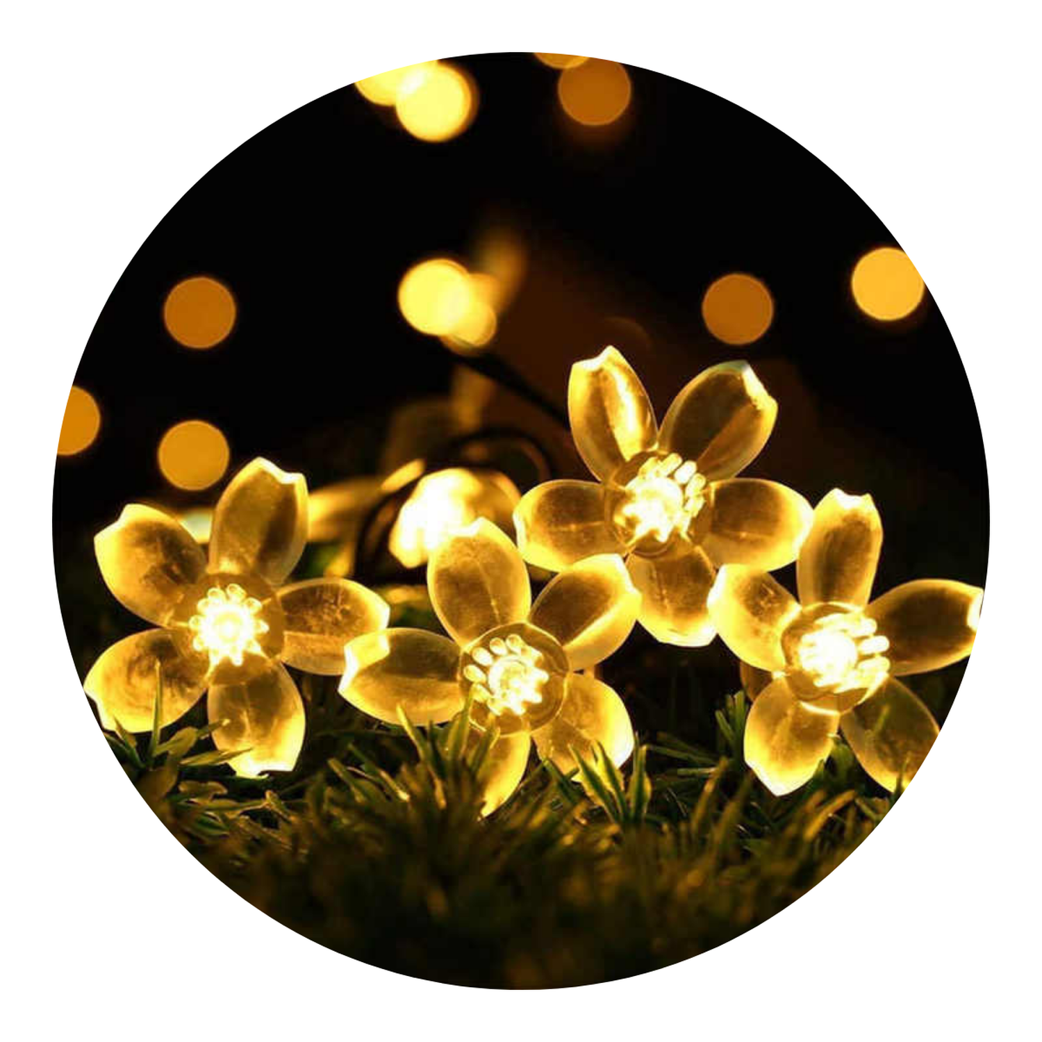 Guirnalda Solar Flor Flores Luces Led Decoracion Para Jardin-0