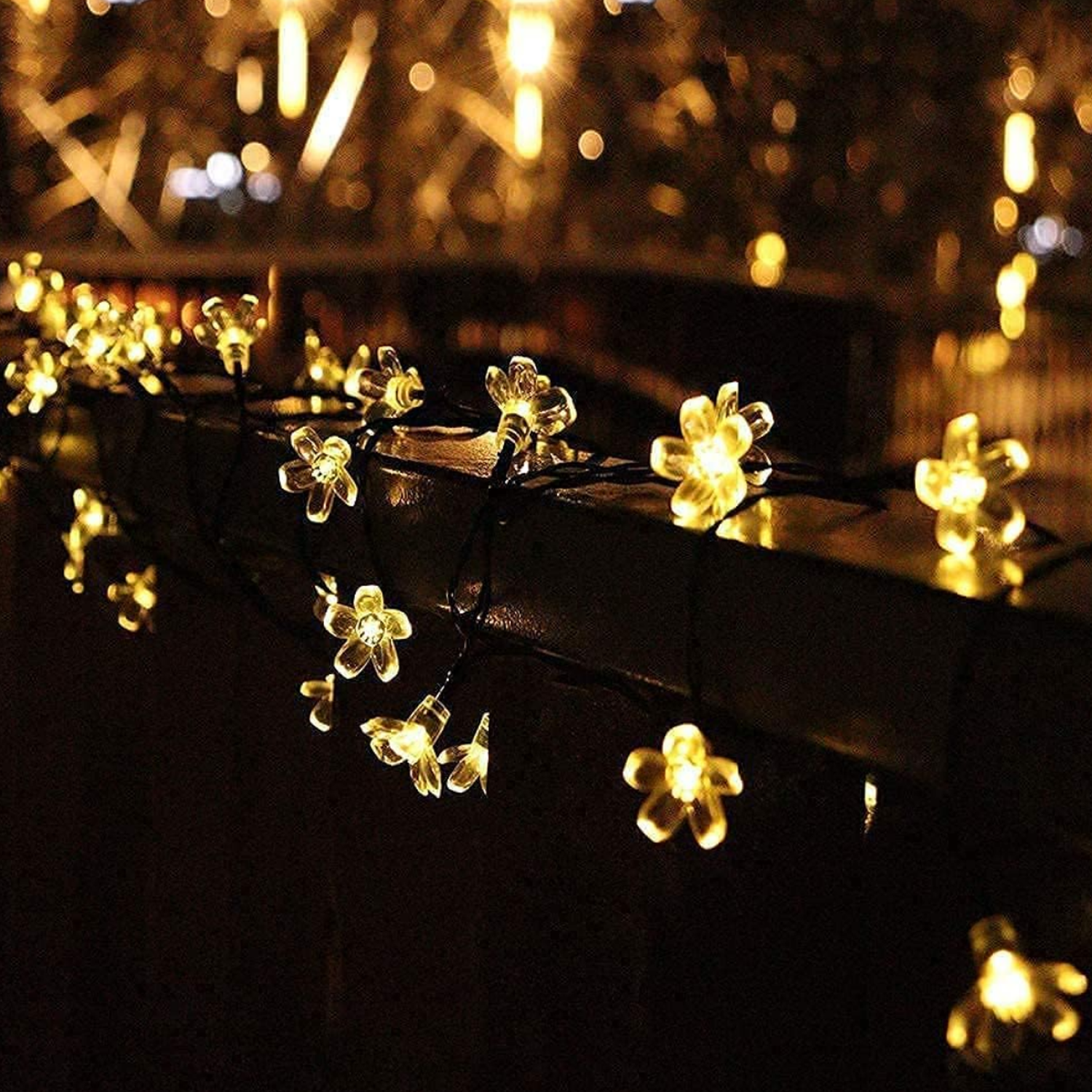Guirnalda Solar Flor Flores Luces Led Decoracion Para Jardin-2