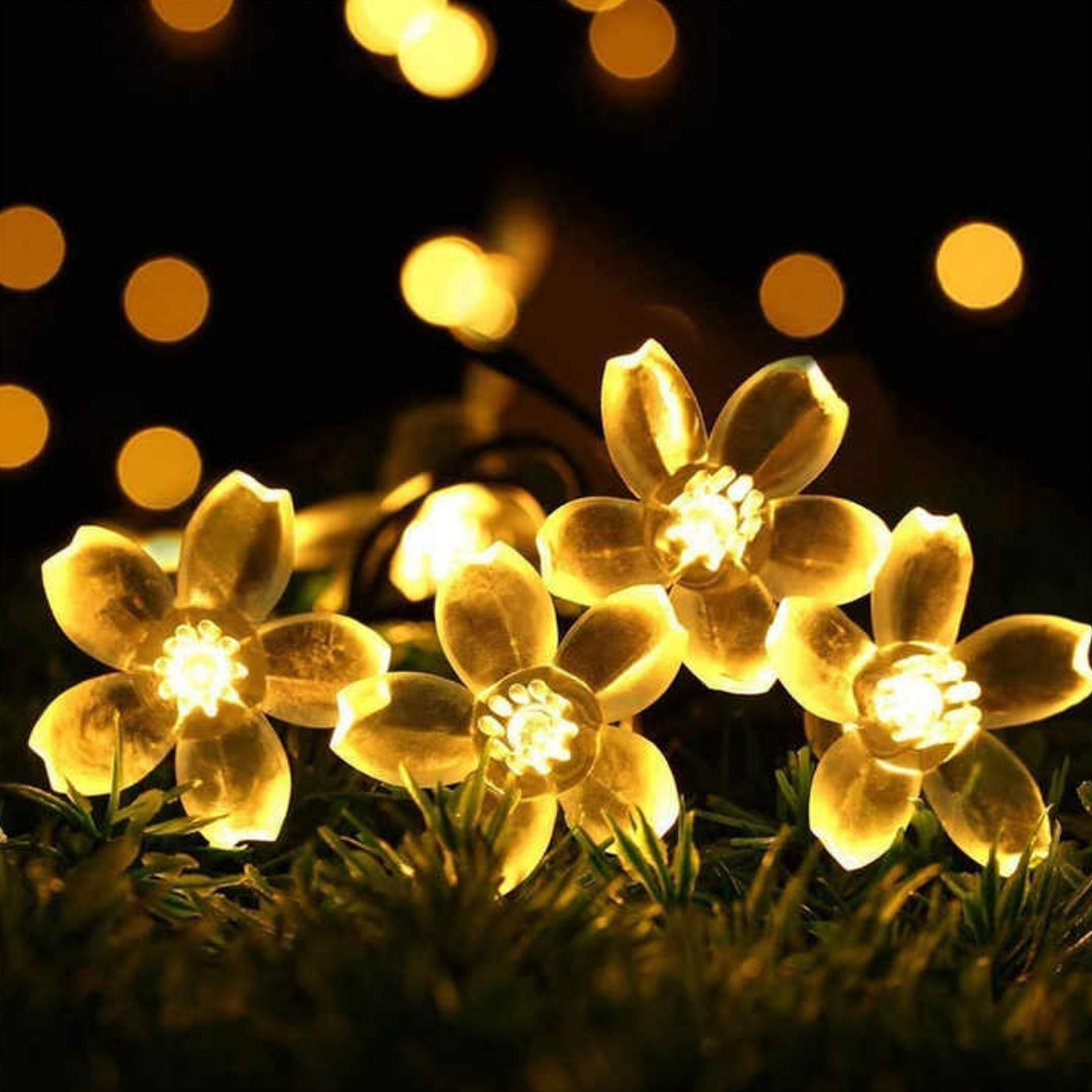 Guirnalda Solar Flor Flores Luces Led Decoracion Para Jardin-7