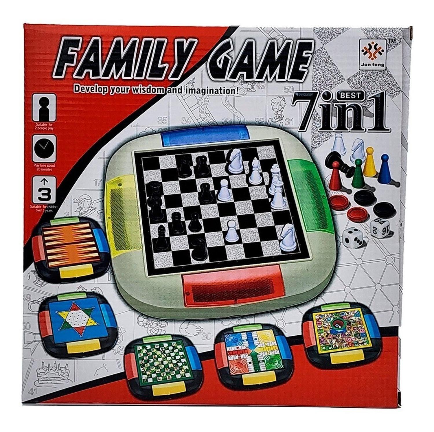 Tablero Juego De Mesa Clasicos 7 En 1 Juegos Familiar-0