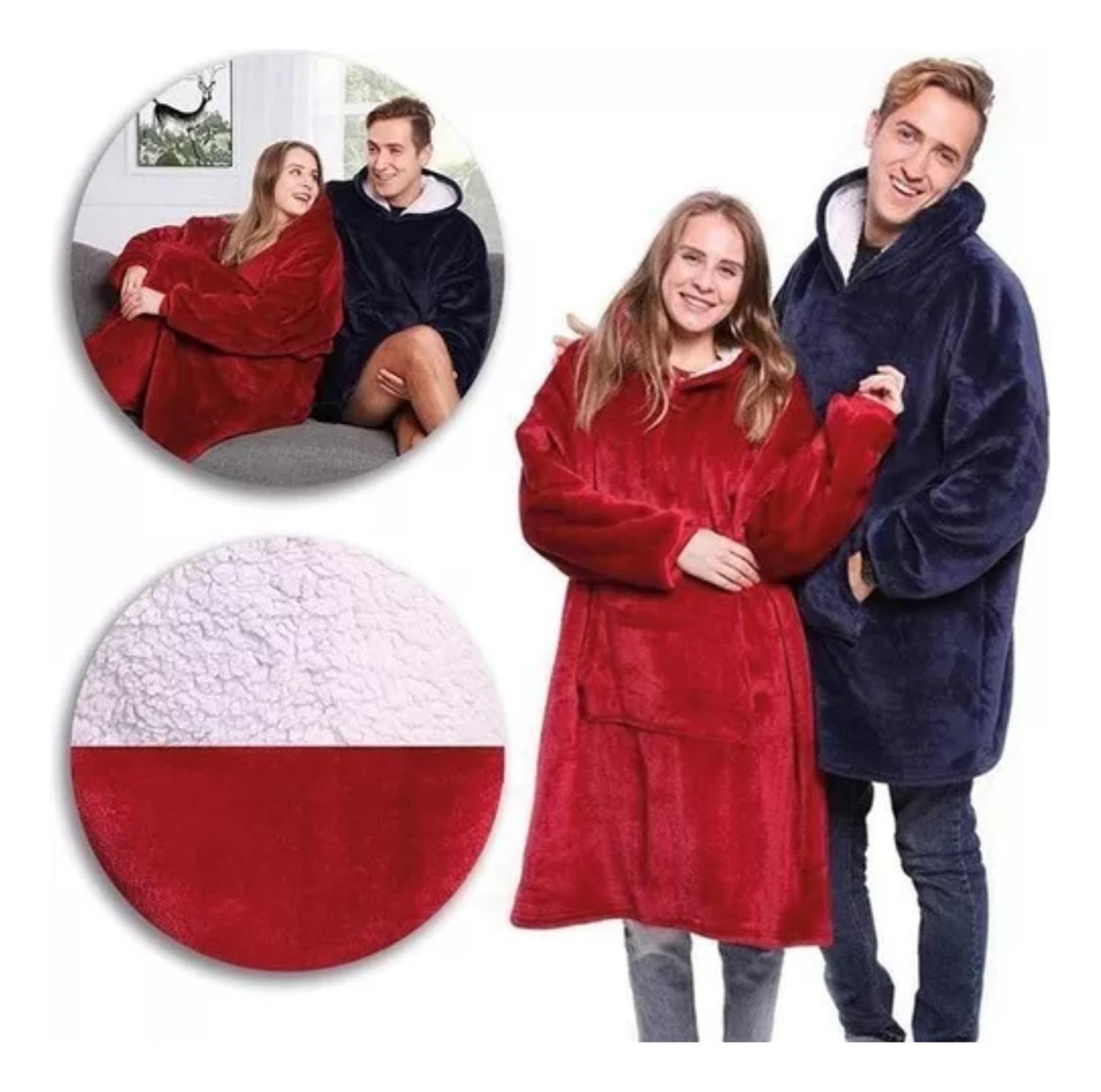 Polerón Sherpa Con Capucha Polar Frazada Con Chiporro Invierno-2