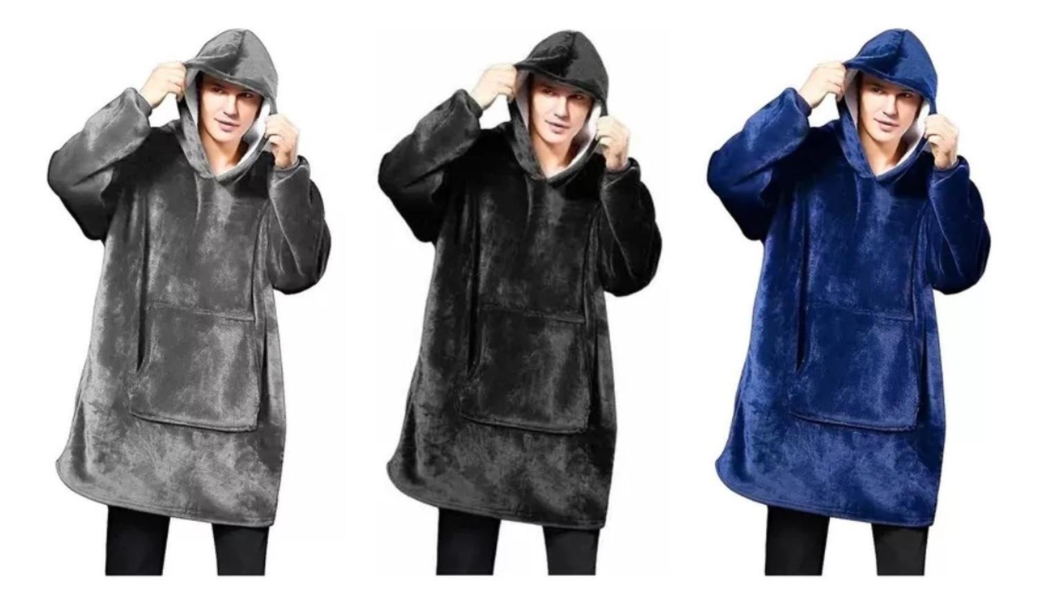 Polerón Sherpa Con Capucha Polar Frazada Con Chiporro Invierno-7