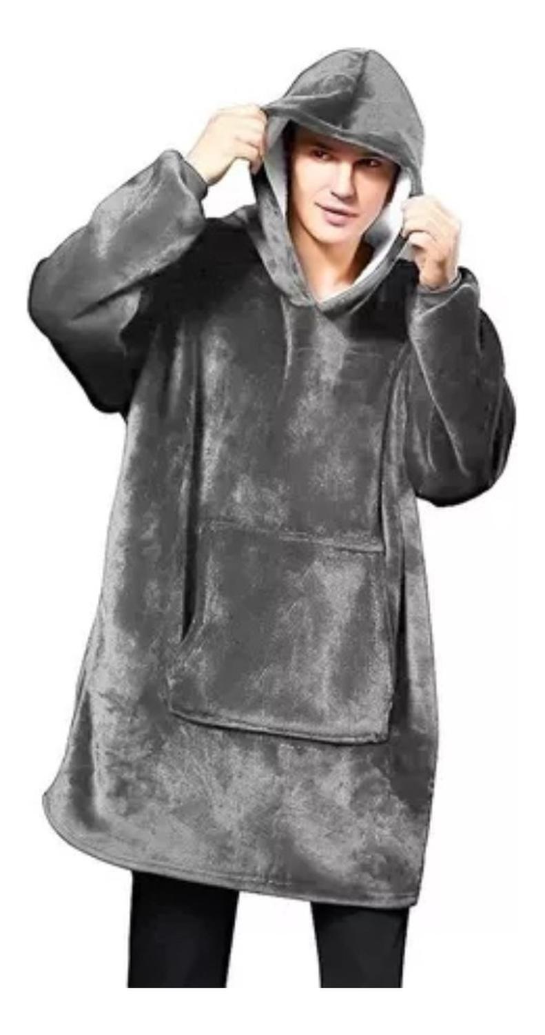 Polerón Sherpa Con Capucha Polar Frazada Con Chiporro Invierno-0