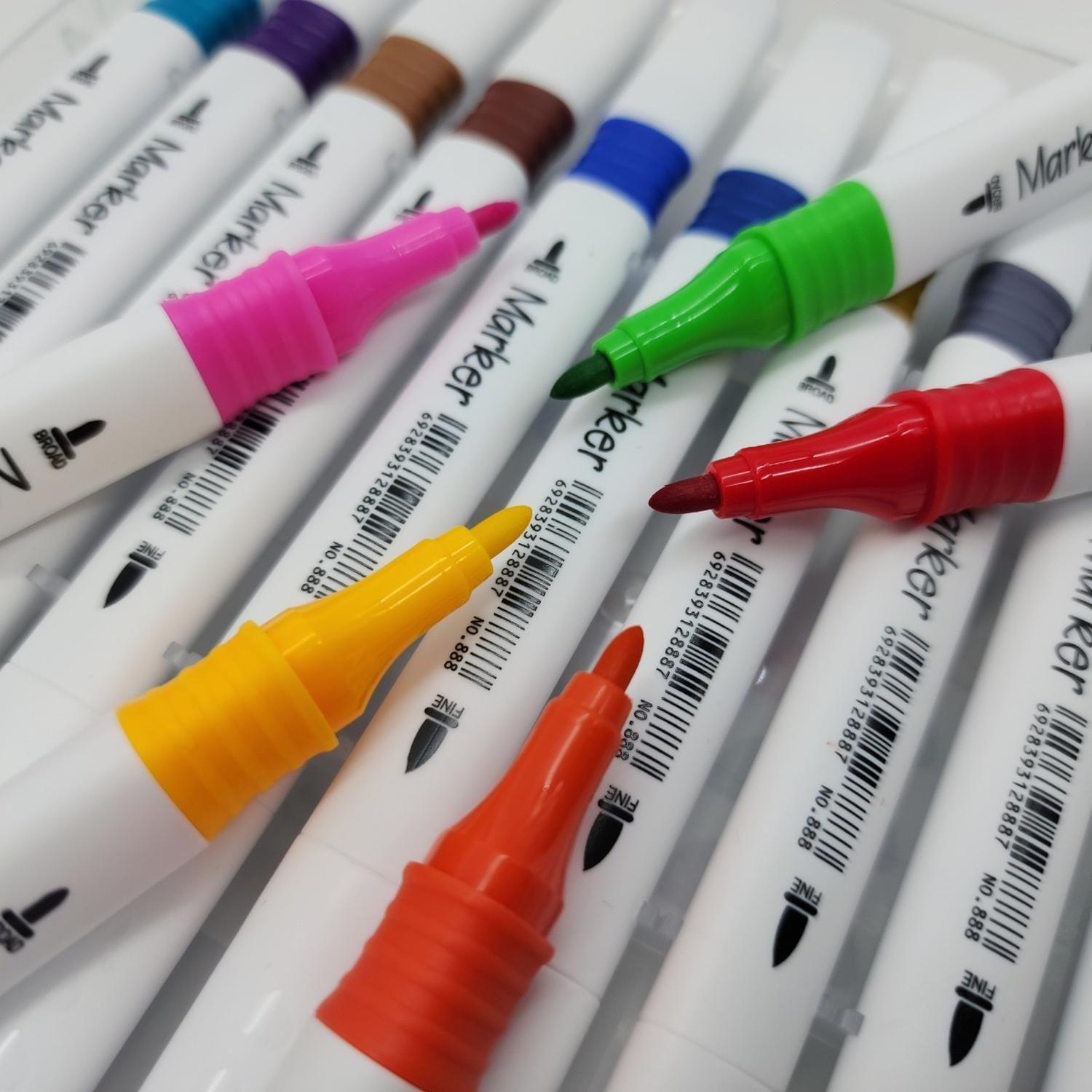 Set 24 Marcadores Triangulares Doble Punta En Base A Agua-6