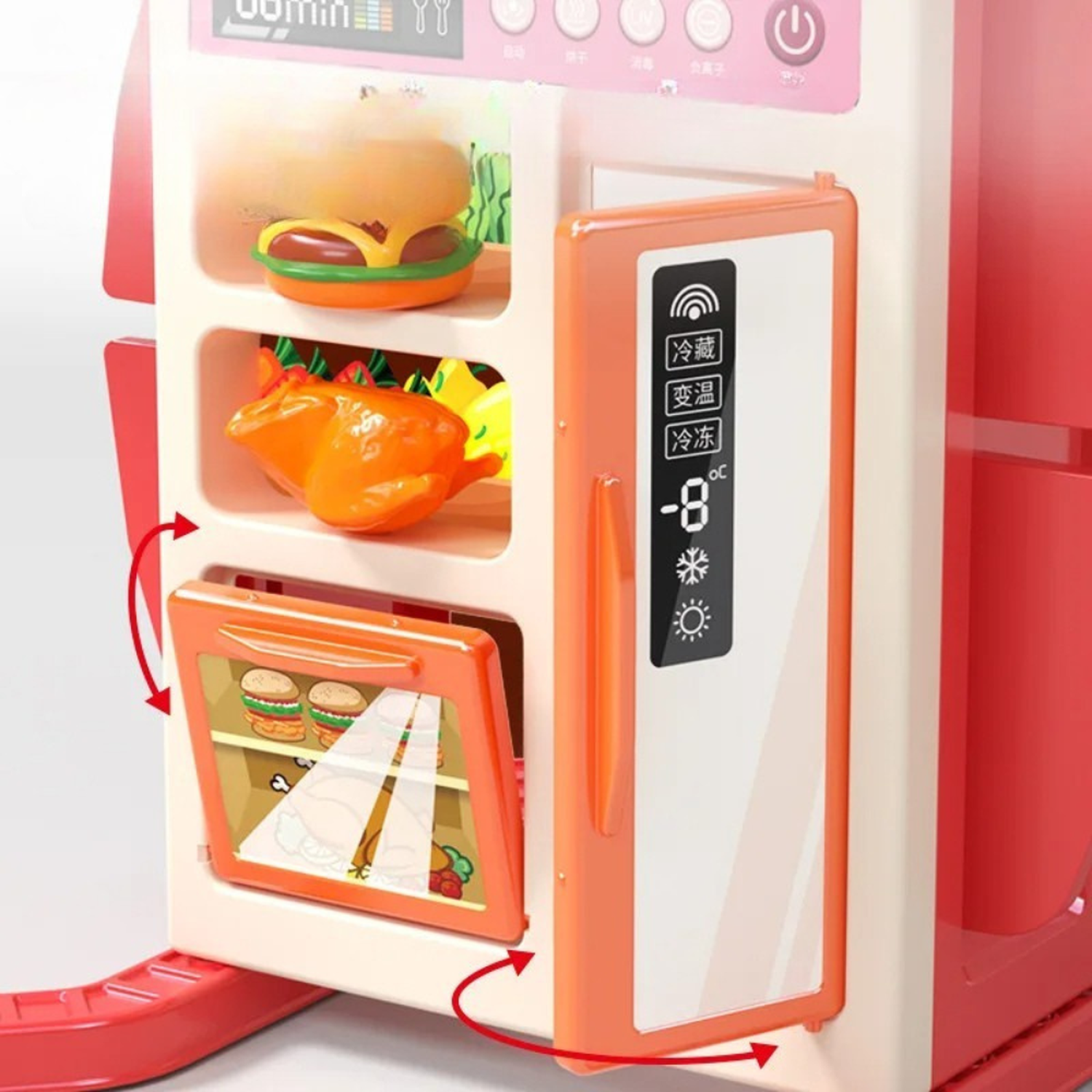 Cocina de Juguete Grande Para Niños 95 Cm Agua Vapor Sonido-7