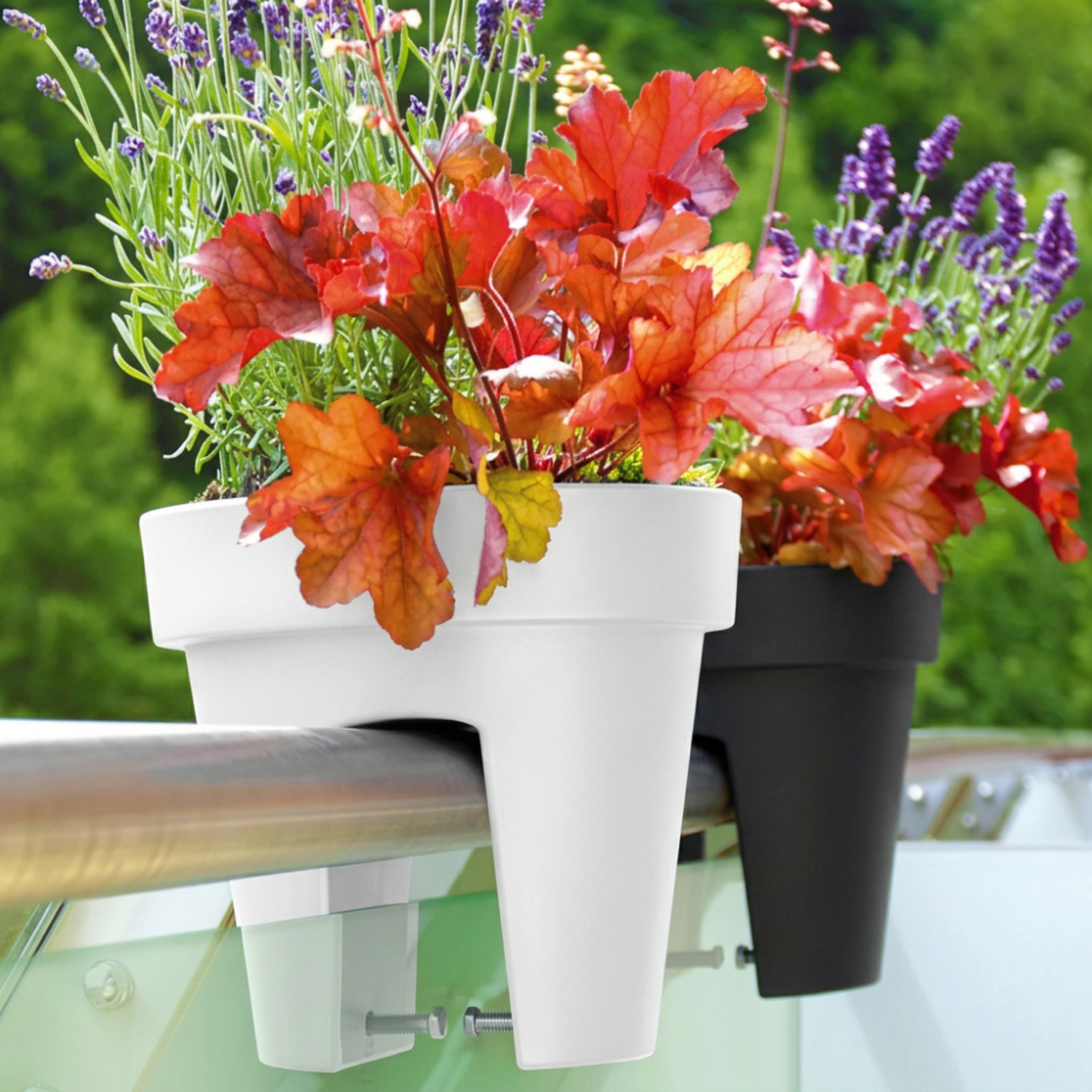 Set 2 Maceteros Colgante Para Balcon Terraza Jardin Plastico-2