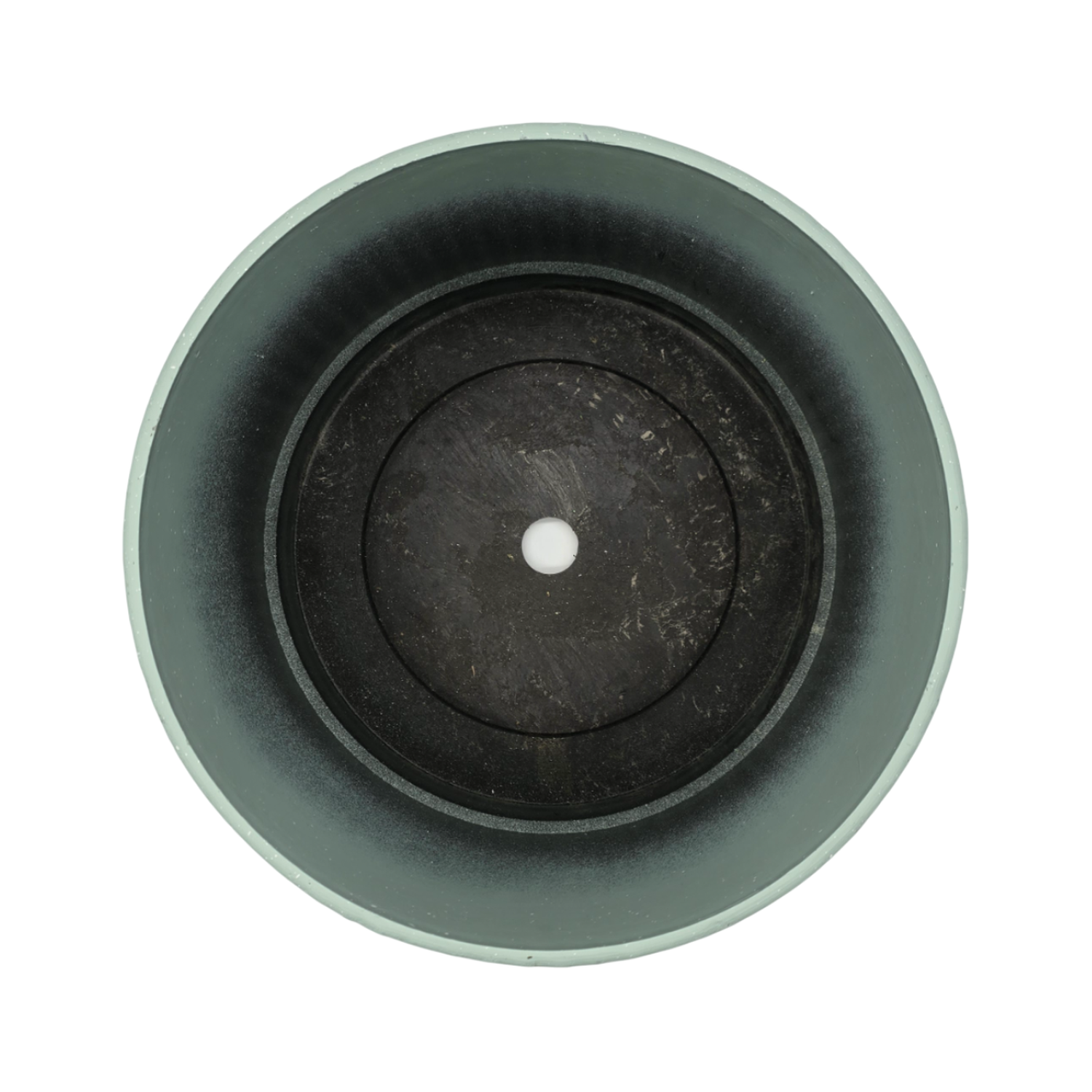Macetero Plastico Redondo Bajo Premium Verde Base Dorado-4
