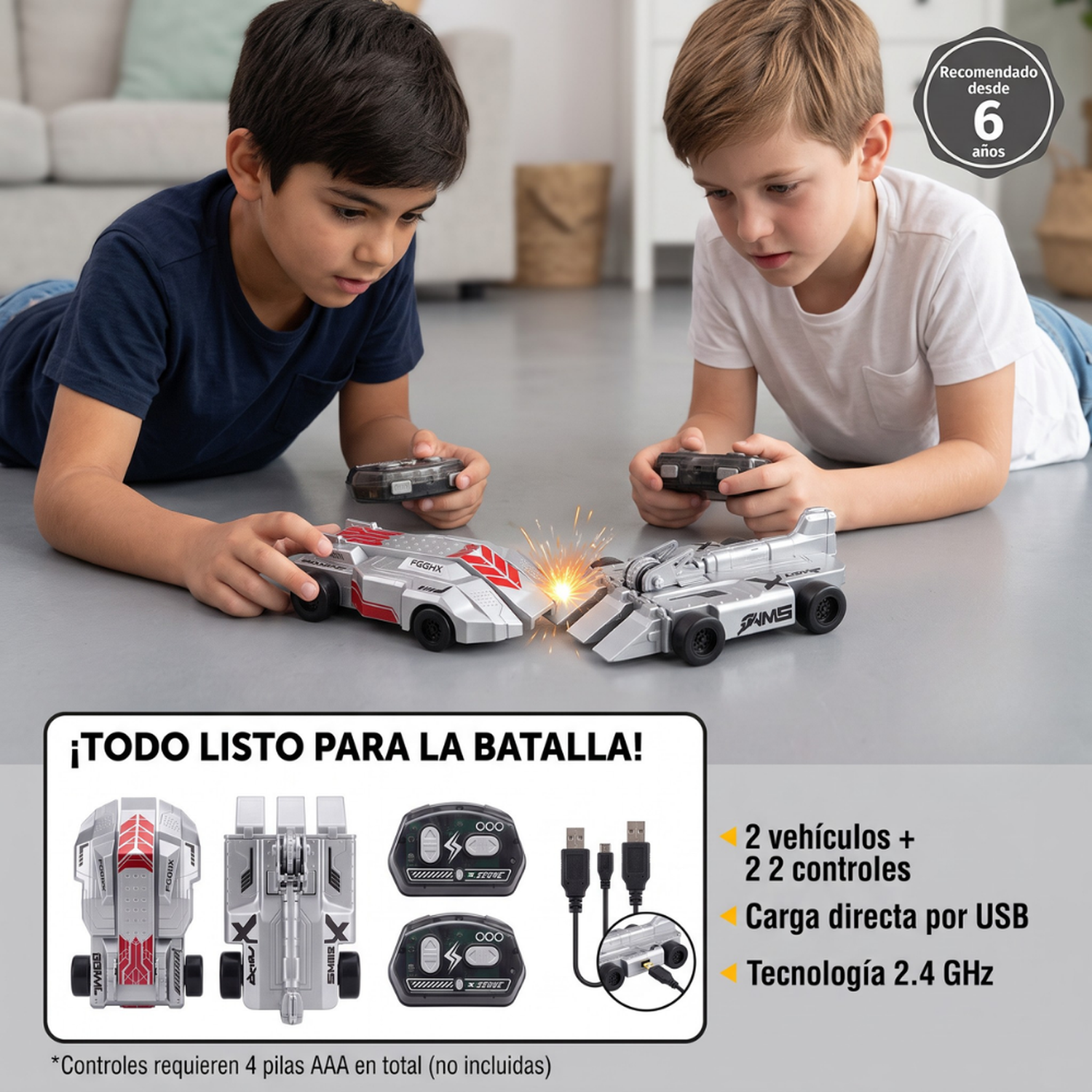 Set 2 Autos Chocadores De Destrucción Control Remoto Rc Infantil-4