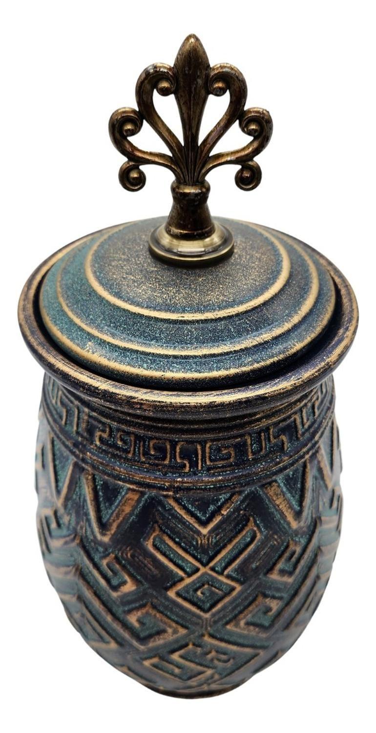 Florero Jarrón De Cerámica Diseño Nordico Azul Marino-3