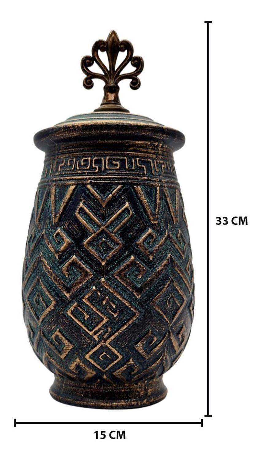 Florero Jarrón De Cerámica Diseño Nordico Azul Marino-4