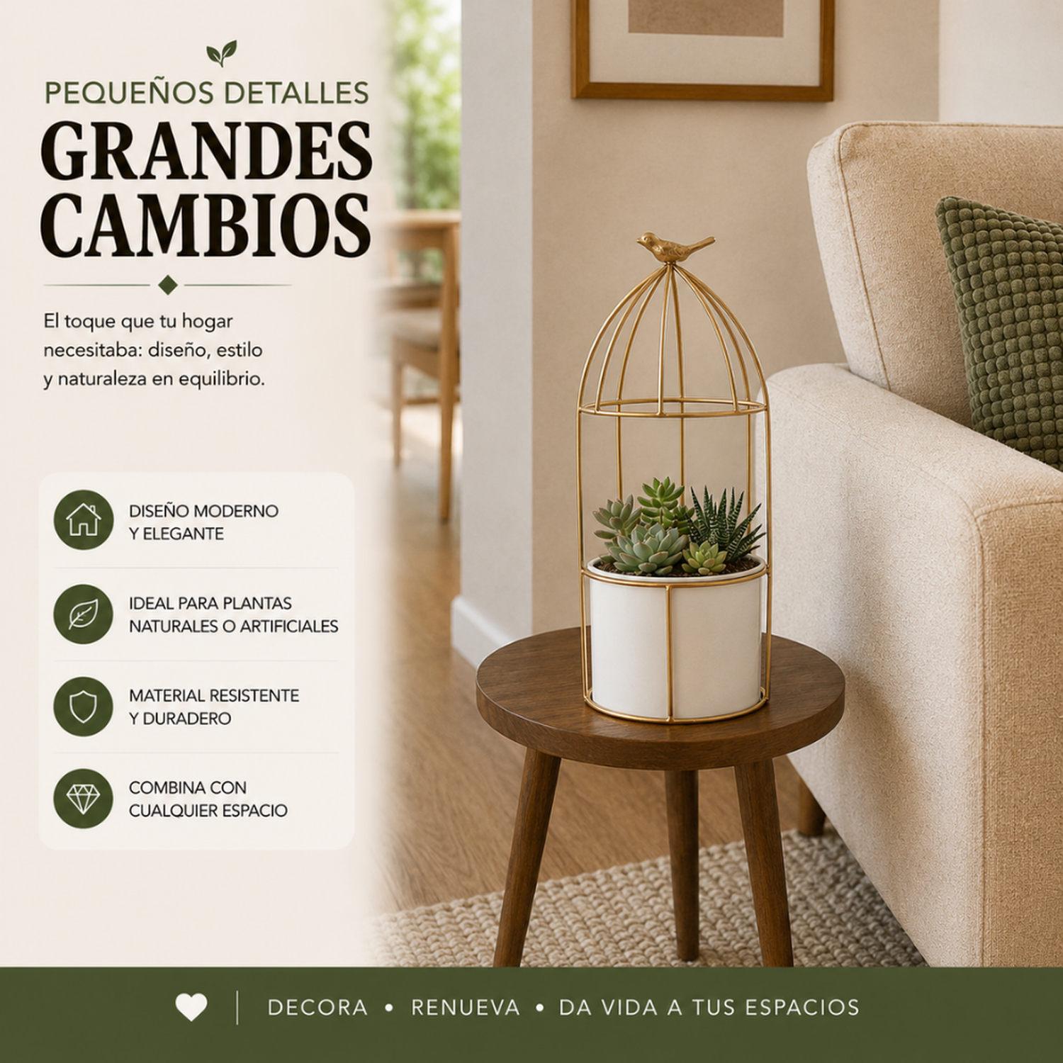 Macetero Metalico Con Pedestal Decorativo Plantas Suculentas-3
