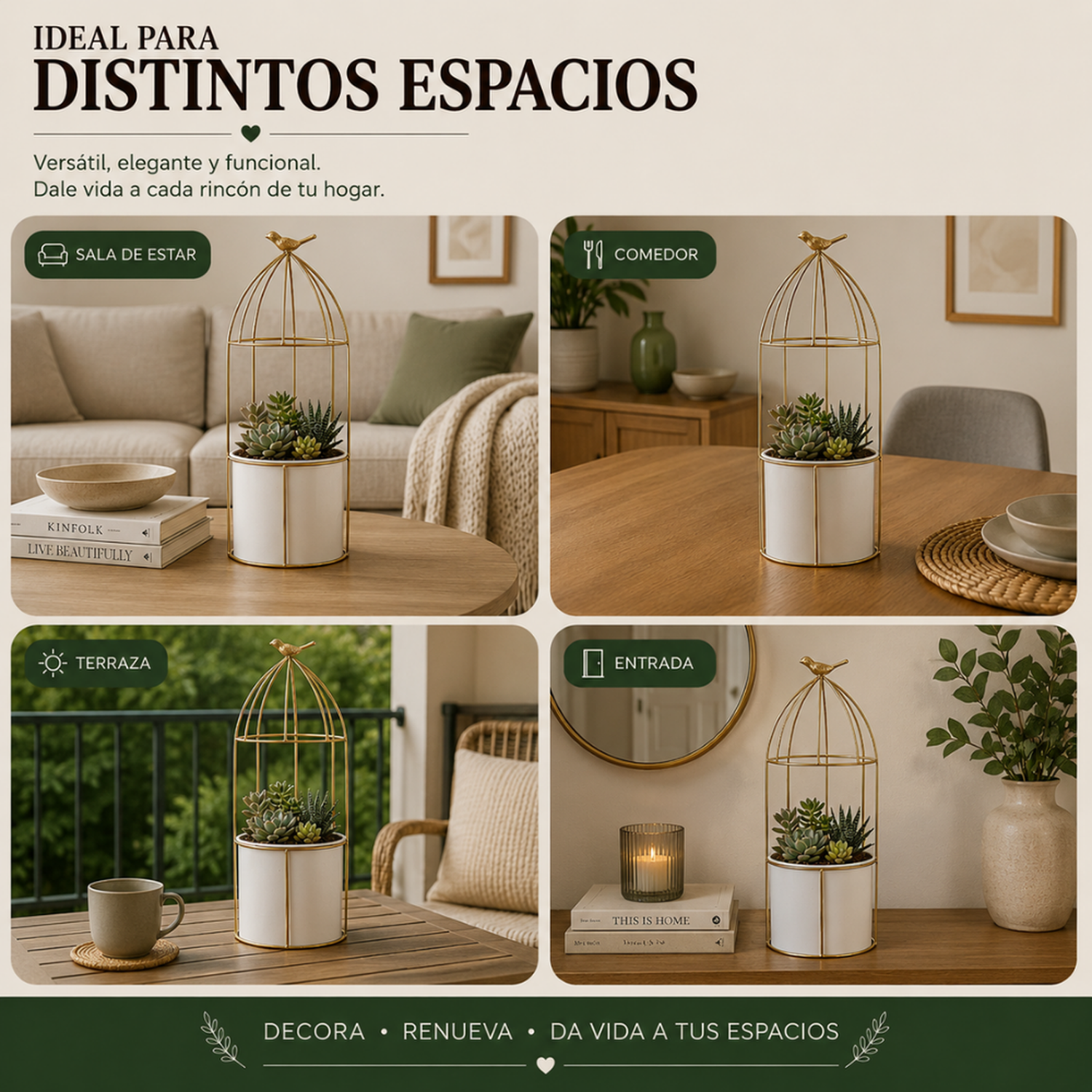Macetero Metalico Con Pedestal Decorativo Plantas Suculentas-5