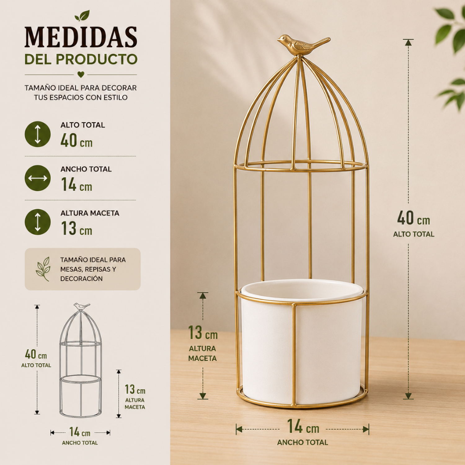 Macetero Metalico Con Pedestal Decorativo Plantas Suculentas-6