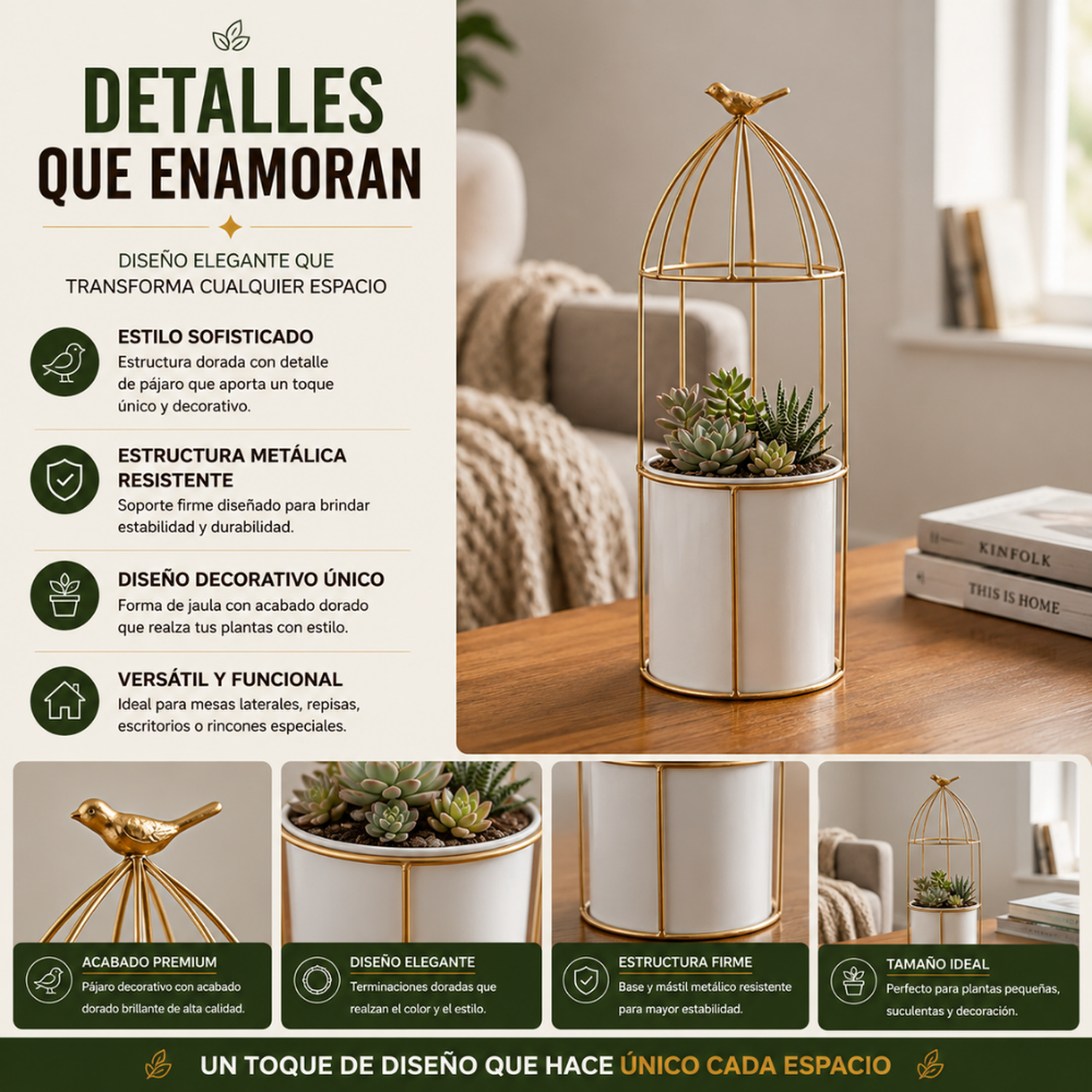 Macetero Metalico Con Pedestal Decorativo Plantas Suculentas-7