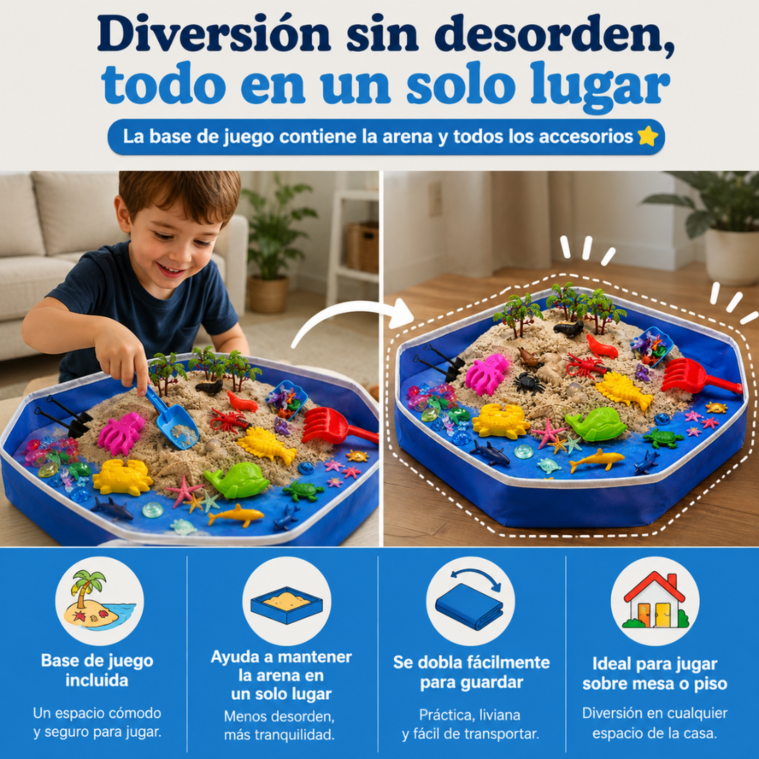 Set Arena Magica Completo Con Arenero Moldes Y Accesorios-2