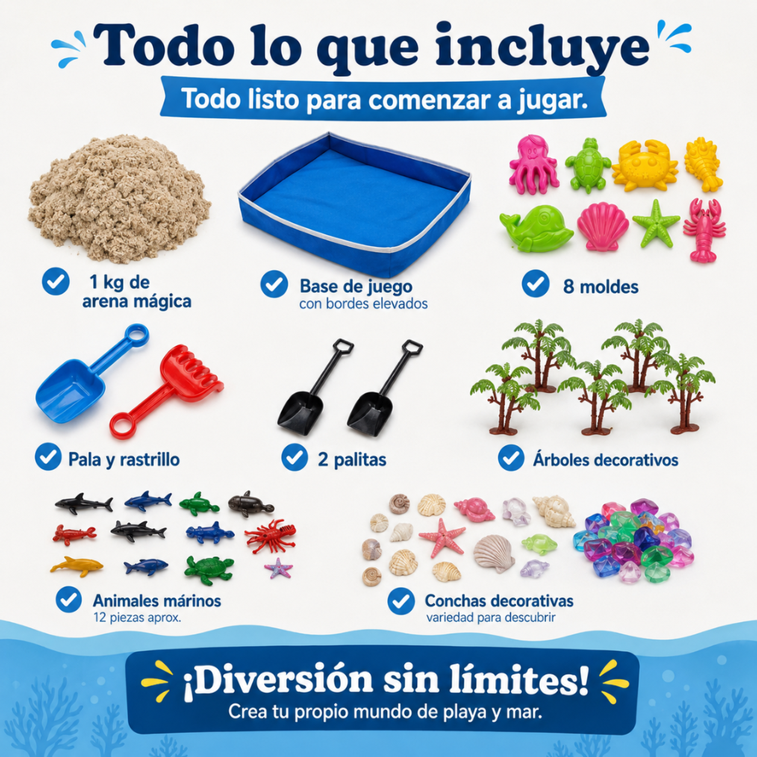 Set Arena Magica Completo Con Arenero Moldes Y Accesorios-3