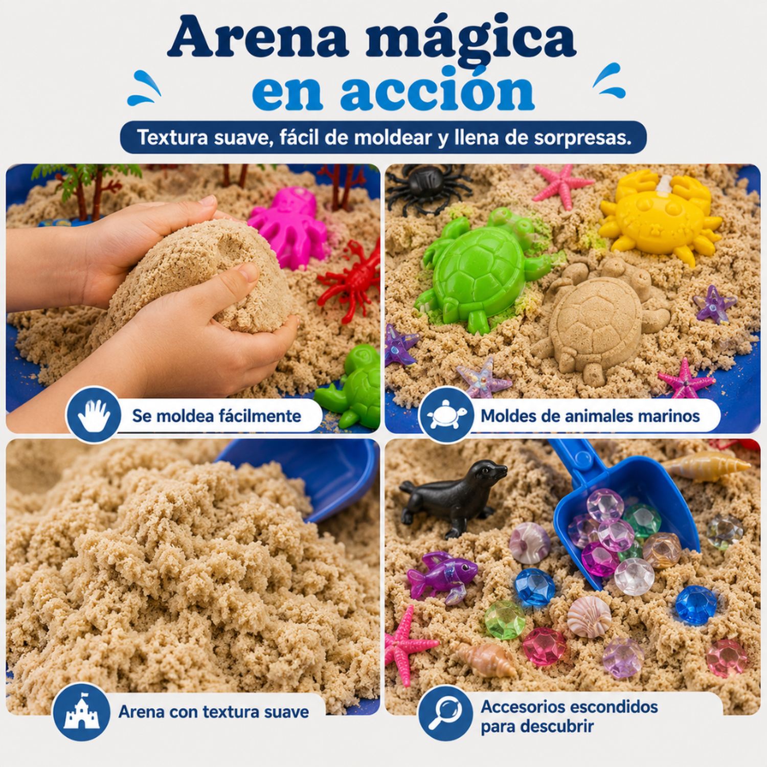 Set Arena Magica Completo Con Arenero Moldes Y Accesorios-4
