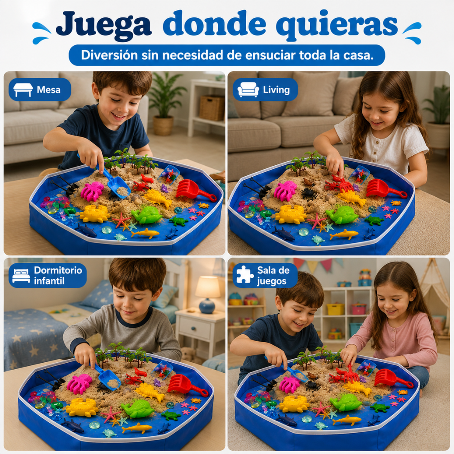 Set Arena Magica Completo Con Arenero Moldes Y Accesorios-5