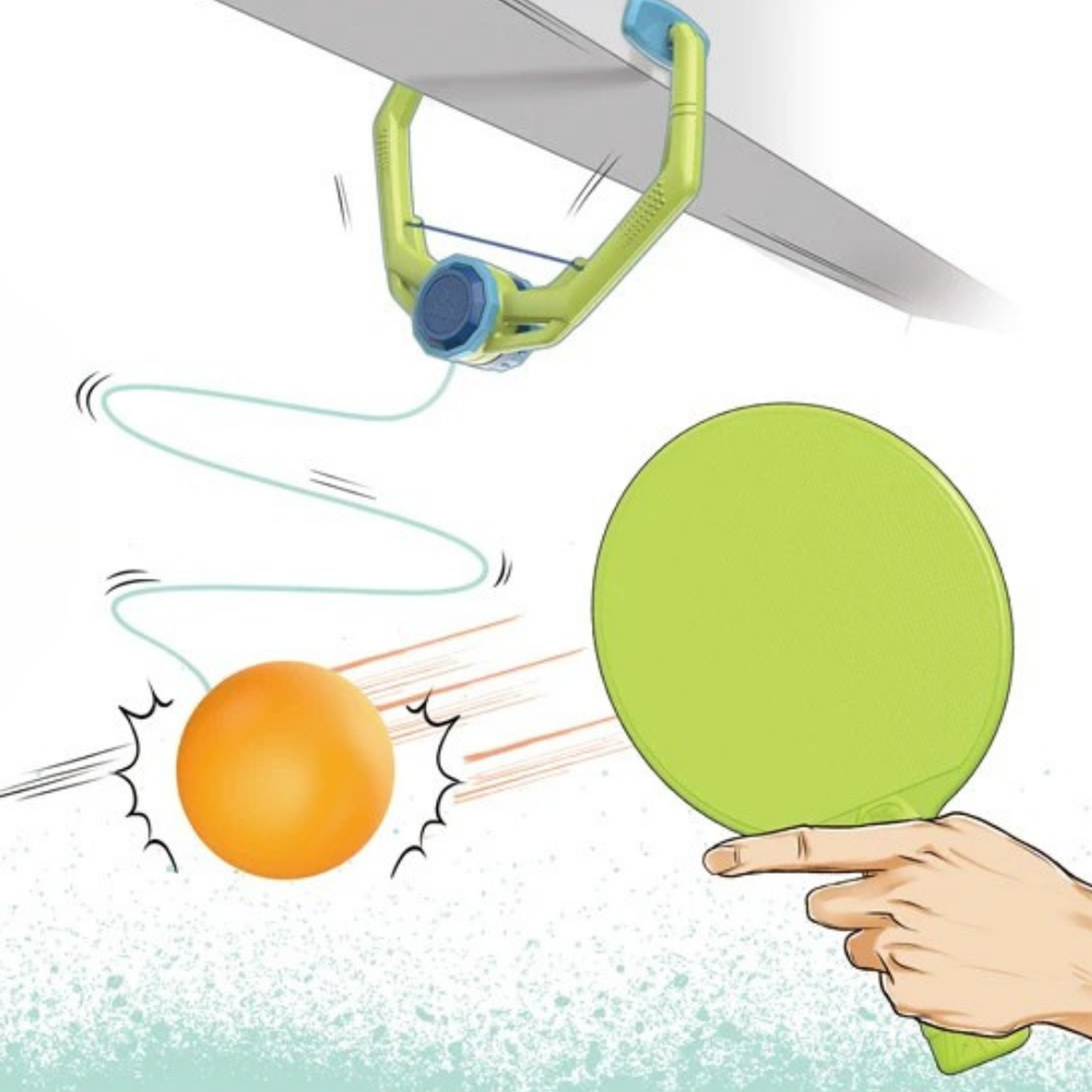 Ping Pong Portatil Sin Mesa Bola Con Cuerda Para Entrenar-4