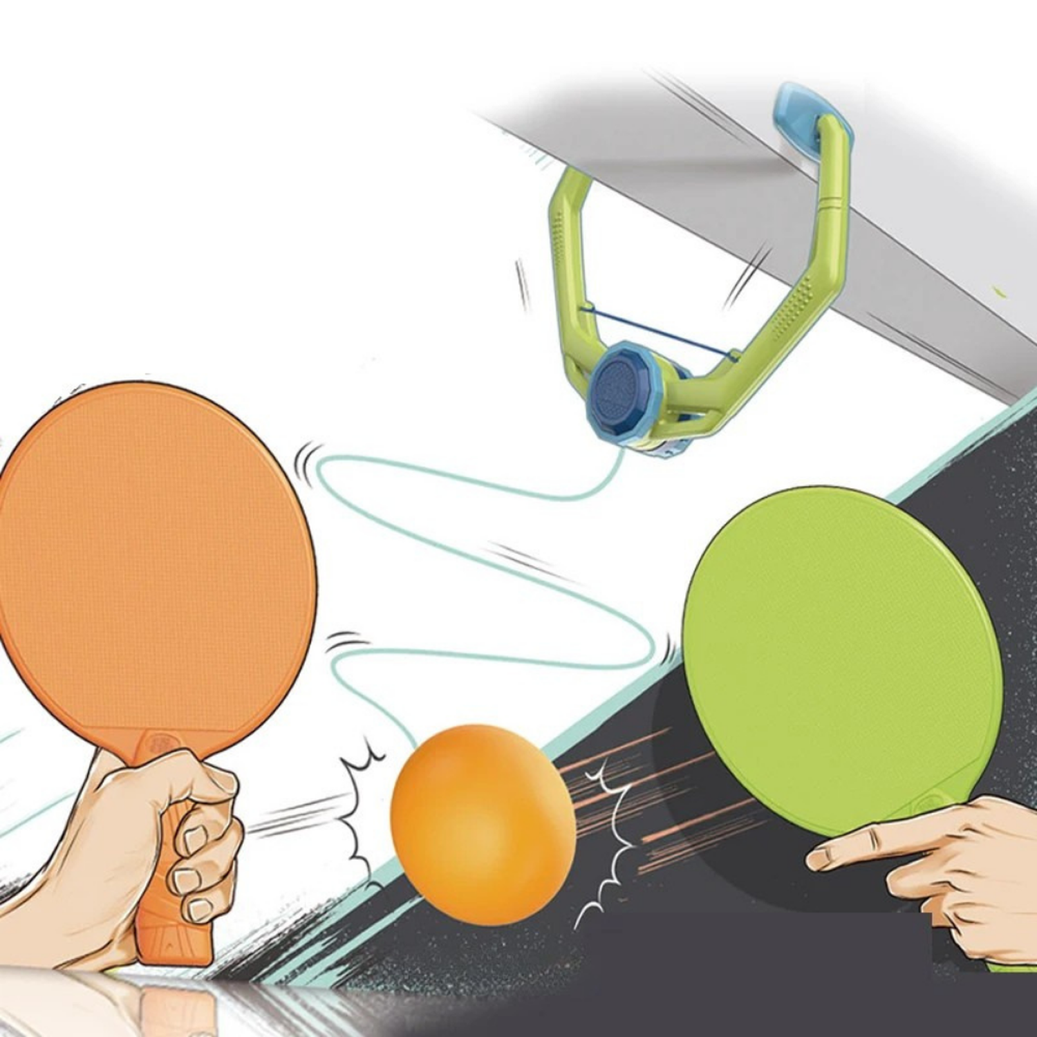 Ping Pong Portatil Sin Mesa Bola Con Cuerda Para Entrenar-6