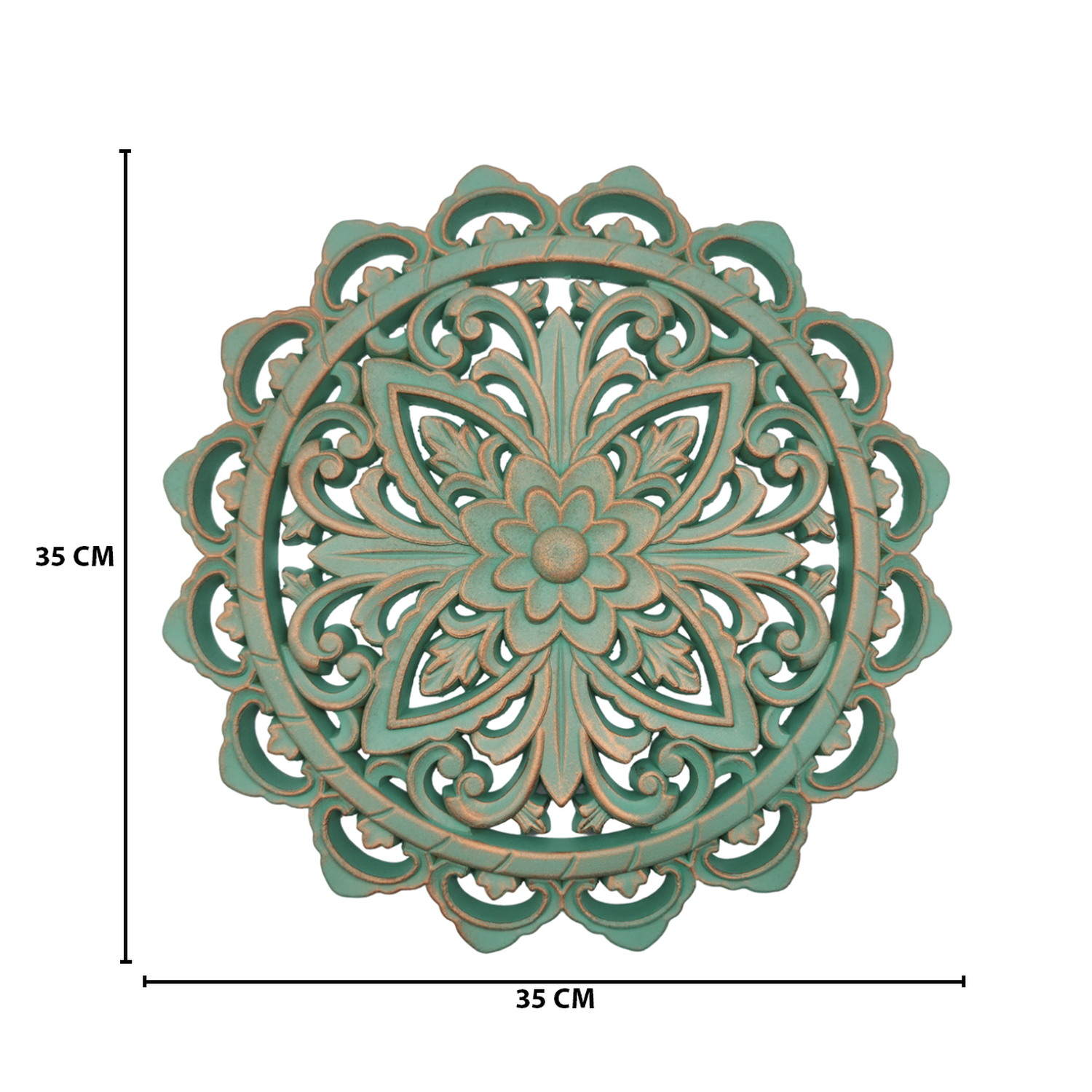 Cuadro De Madera Ornamental Mandala Verde Decoracion Chico-5