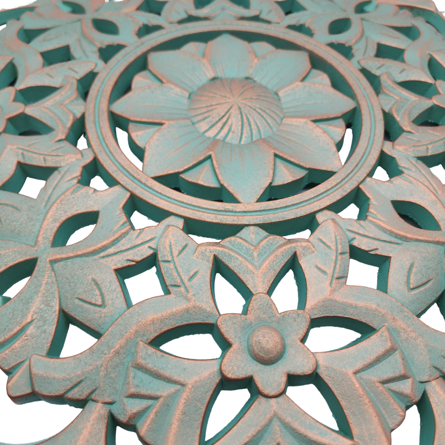 Cuadro De Madera Ornamental Mandala Verde Decoracion Pared-1