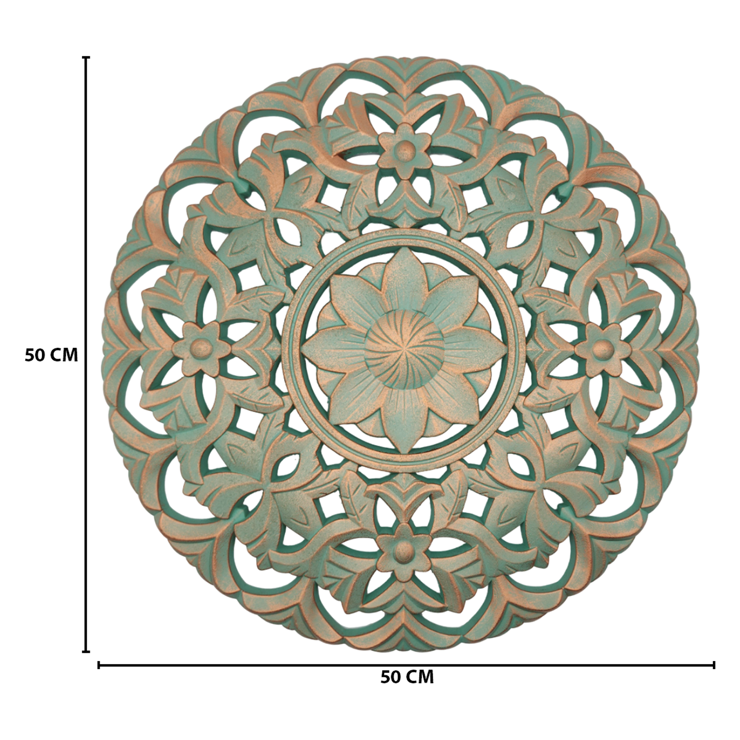 Cuadro De Madera Ornamental Mandala Verde Decoracion Pared-5