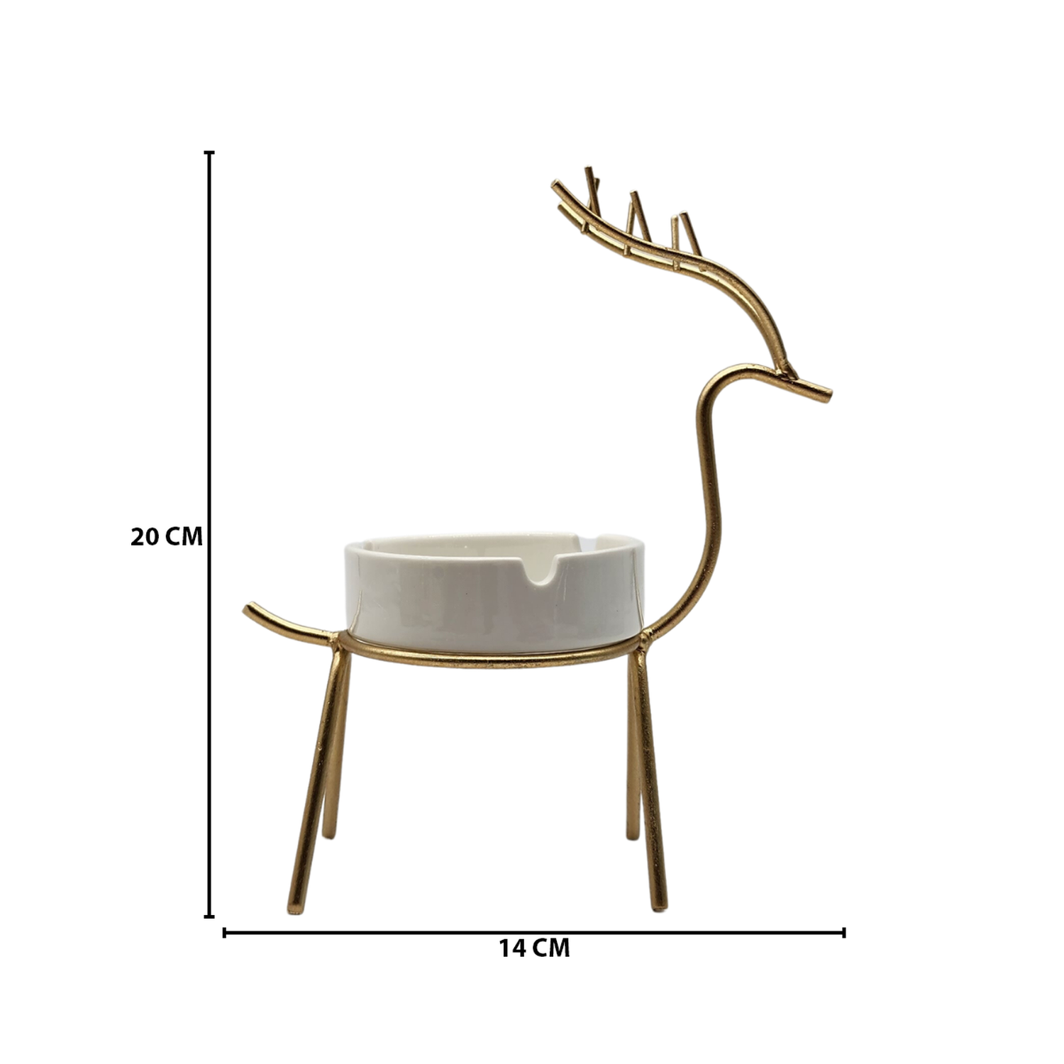 Cenicero De Cerámica Decorativo Con Base Dorada De Reno-6