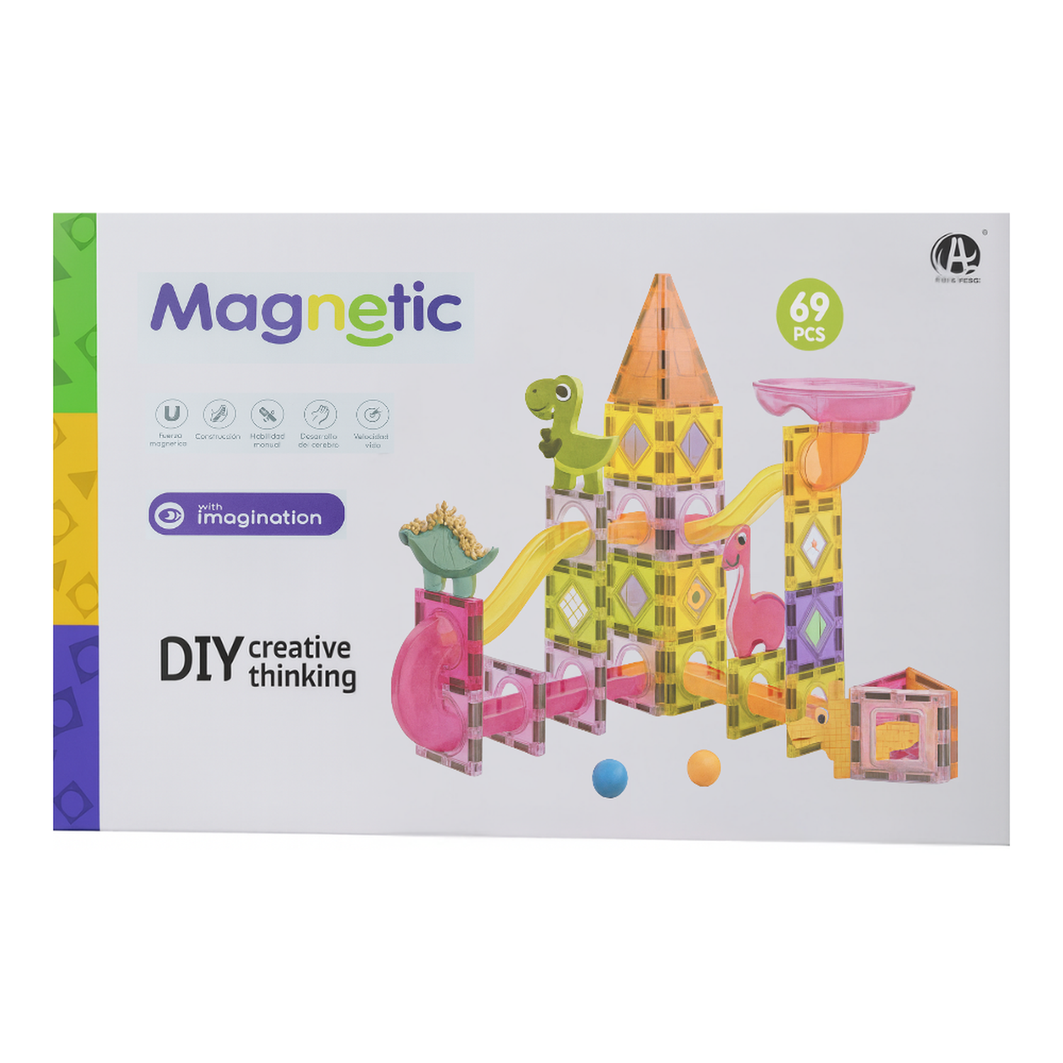 Juego Bloques Magneticos Construccion 69 Piezas Tobogan-4