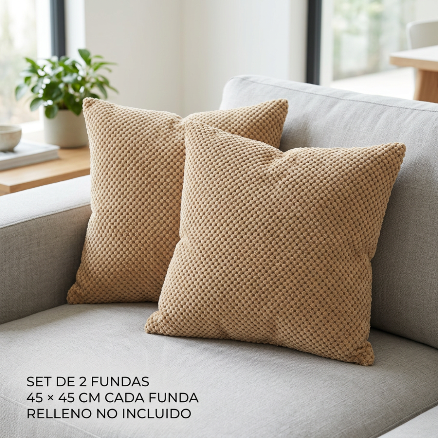 Set 2 Fundas De Cojin 45x45 Decorativas Para Living Sofa-3