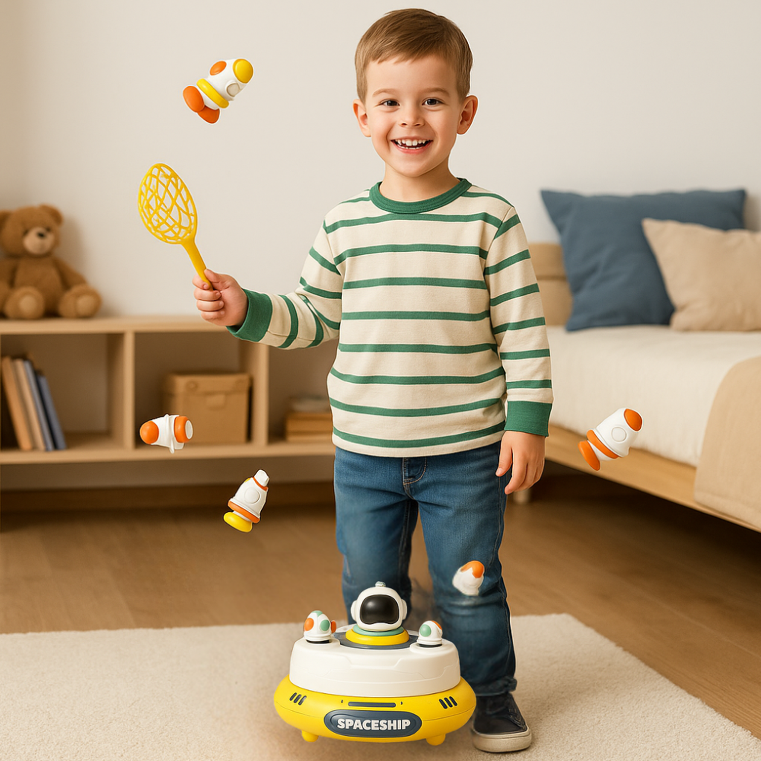 Juego De Mesa Captura Astronauta Saltador Infantil Giratorio-2