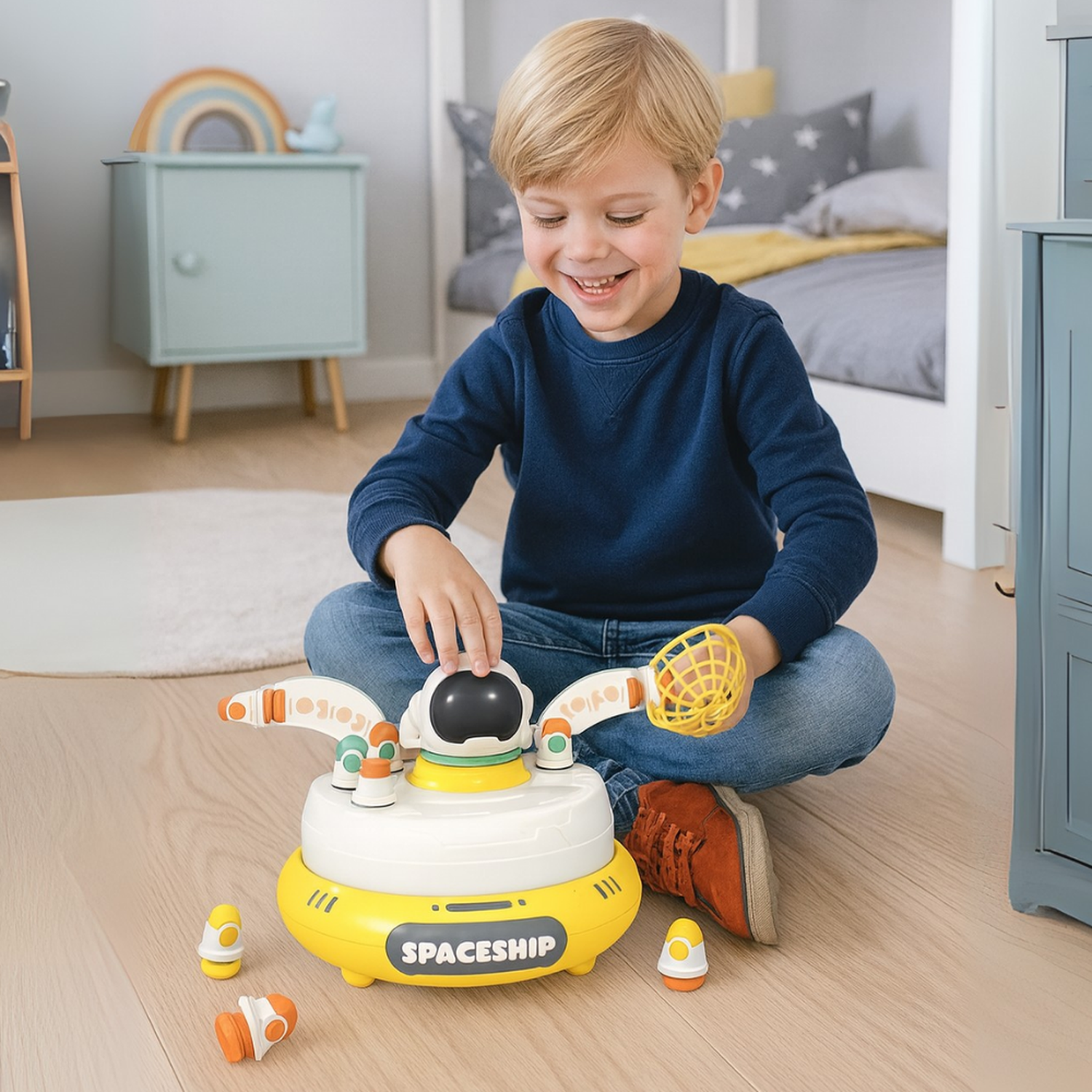 Juego De Mesa Captura Astronauta Saltador Infantil Giratorio-3