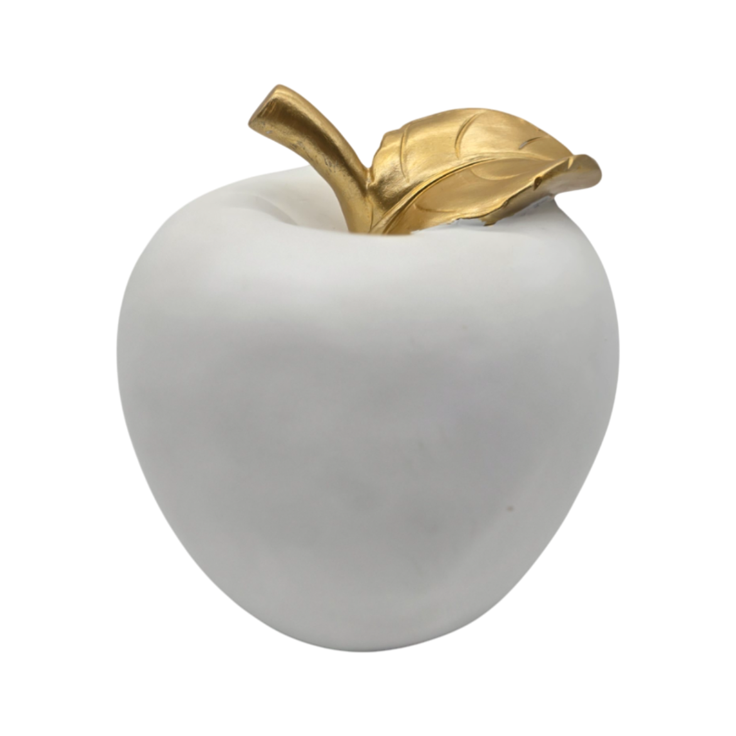 Figura Adorno De Manzana Blanca Decorativa En Resina Moderna-0