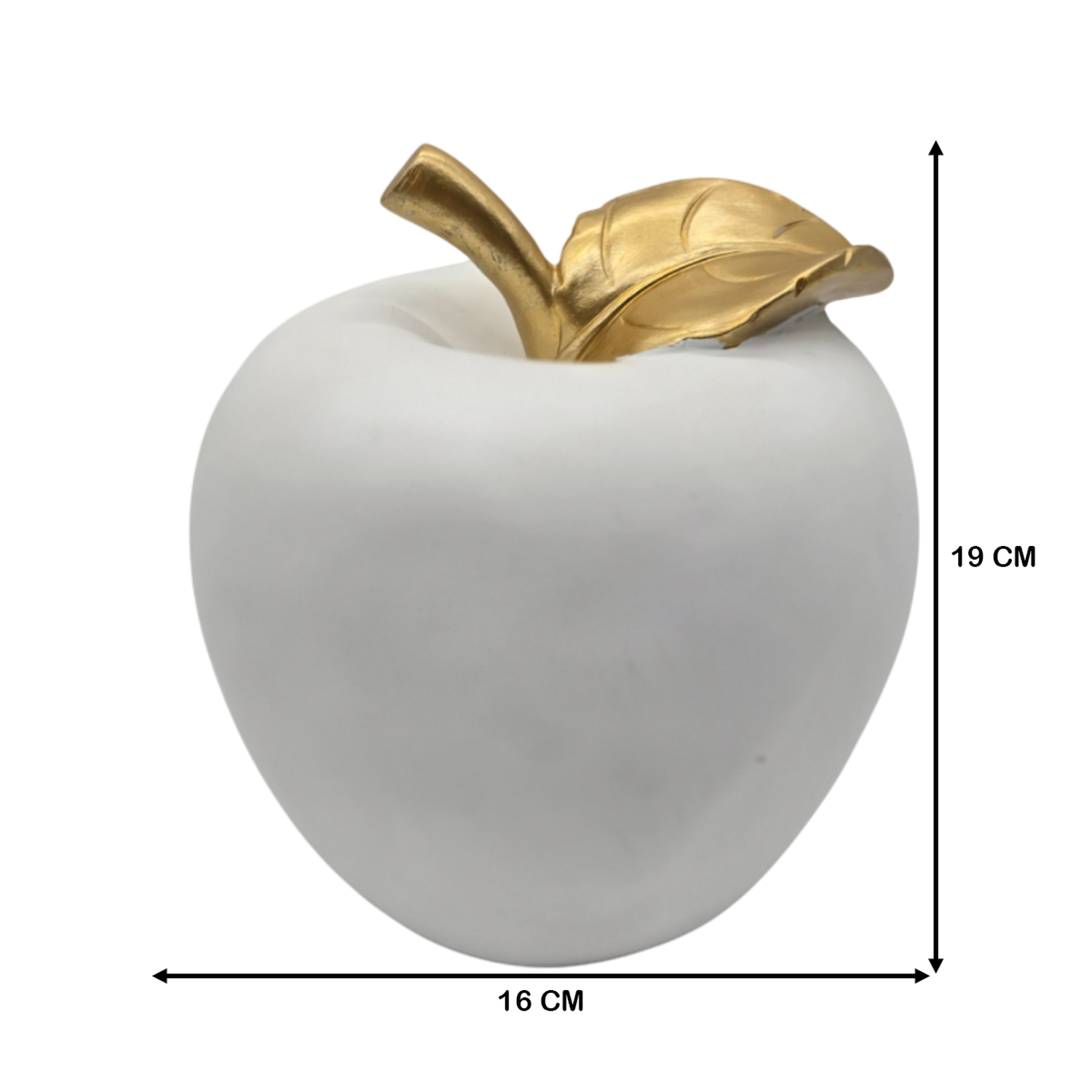 Figura Adorno De Manzana Blanca Decorativa En Resina Moderna-4