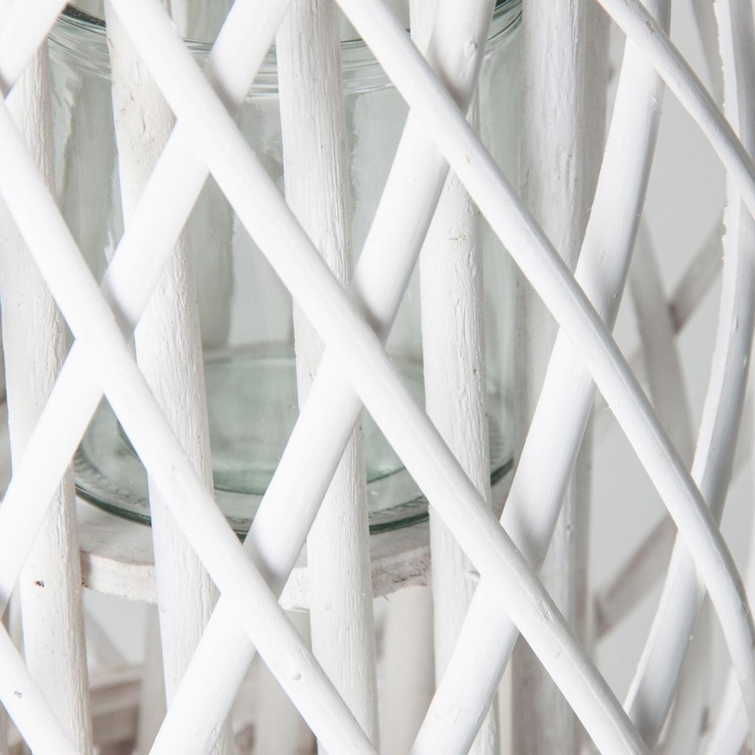 Candelabro Porta Vela Mimbre Rustico Terraza Blanco Decora-4