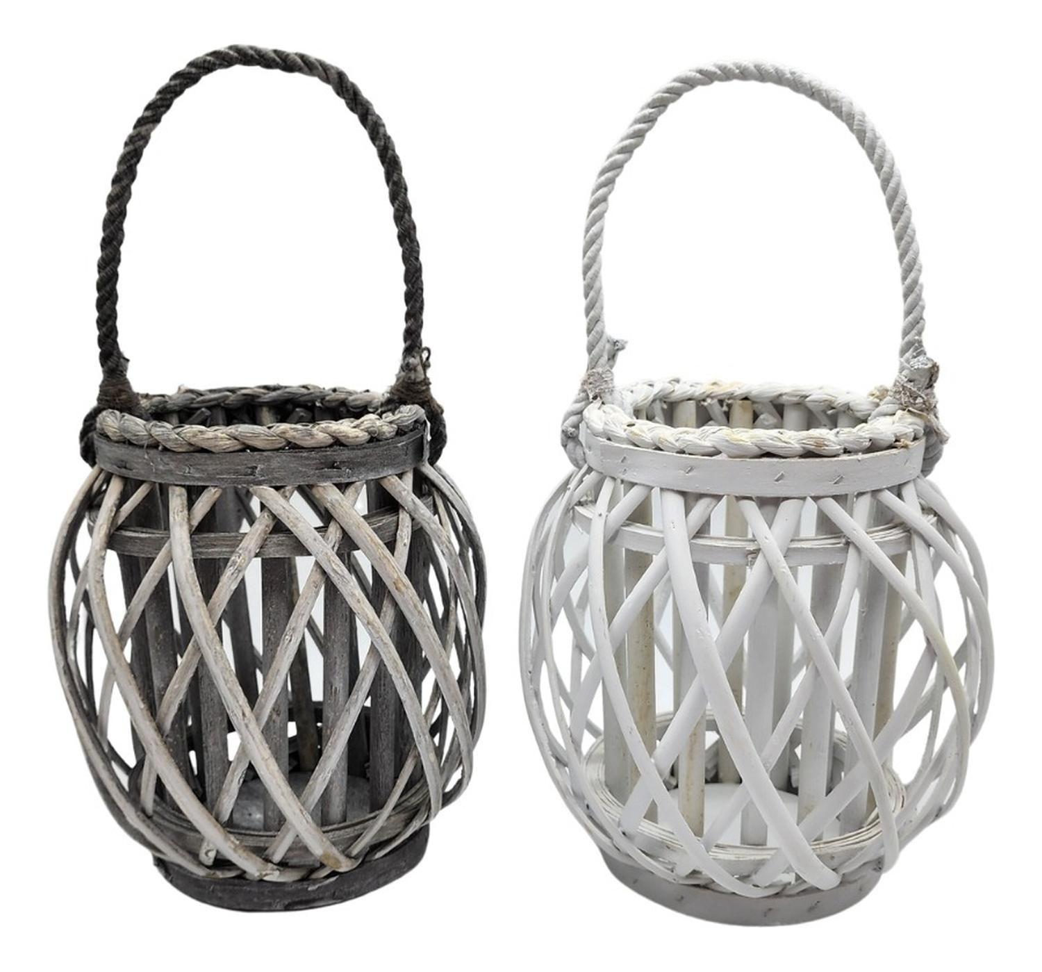 Candelabro Porta Vela Mimbre Rustico Terraza Blanco Decora-7
