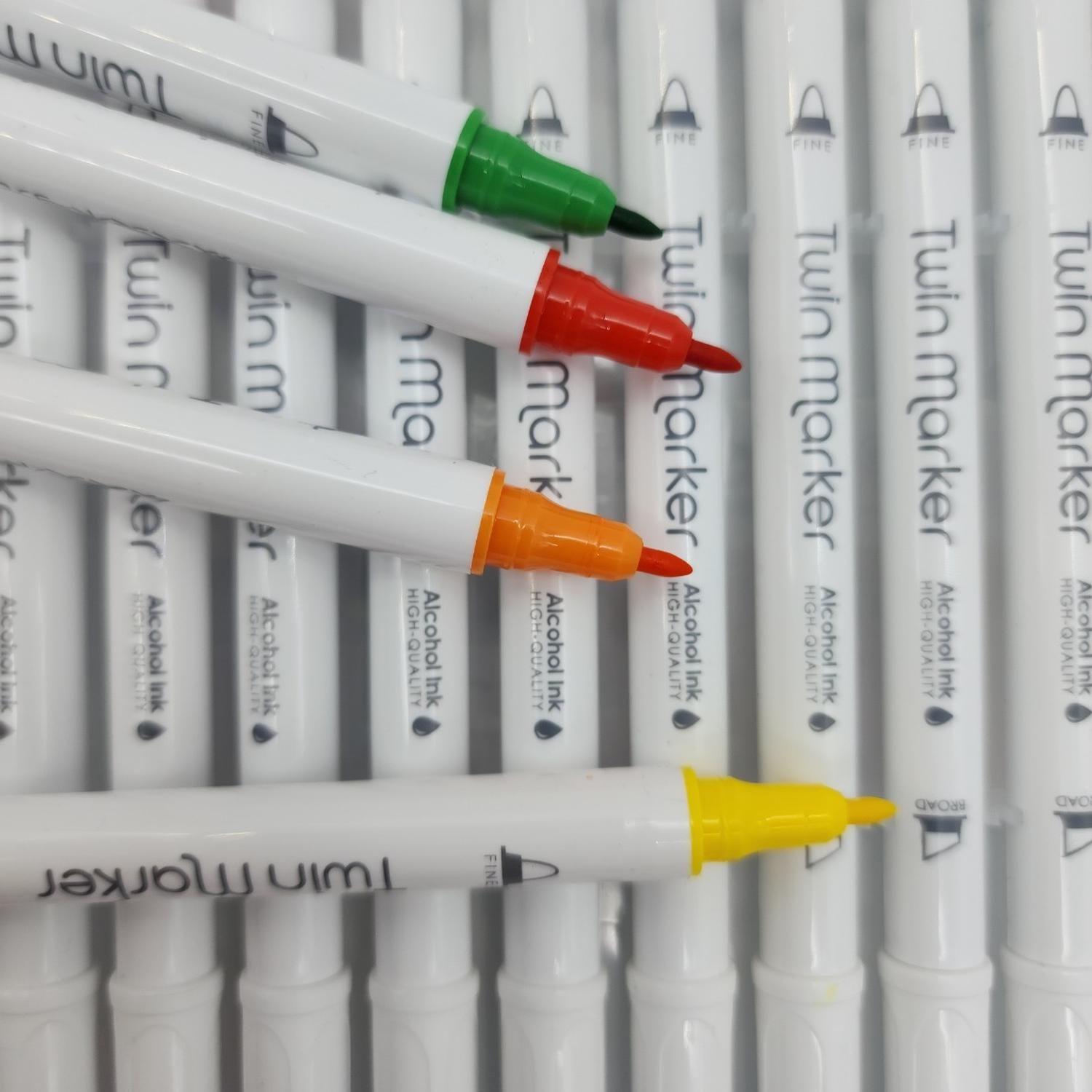 Set Marcadores Doble Punta 18 Lapices Plumones High Quality-3