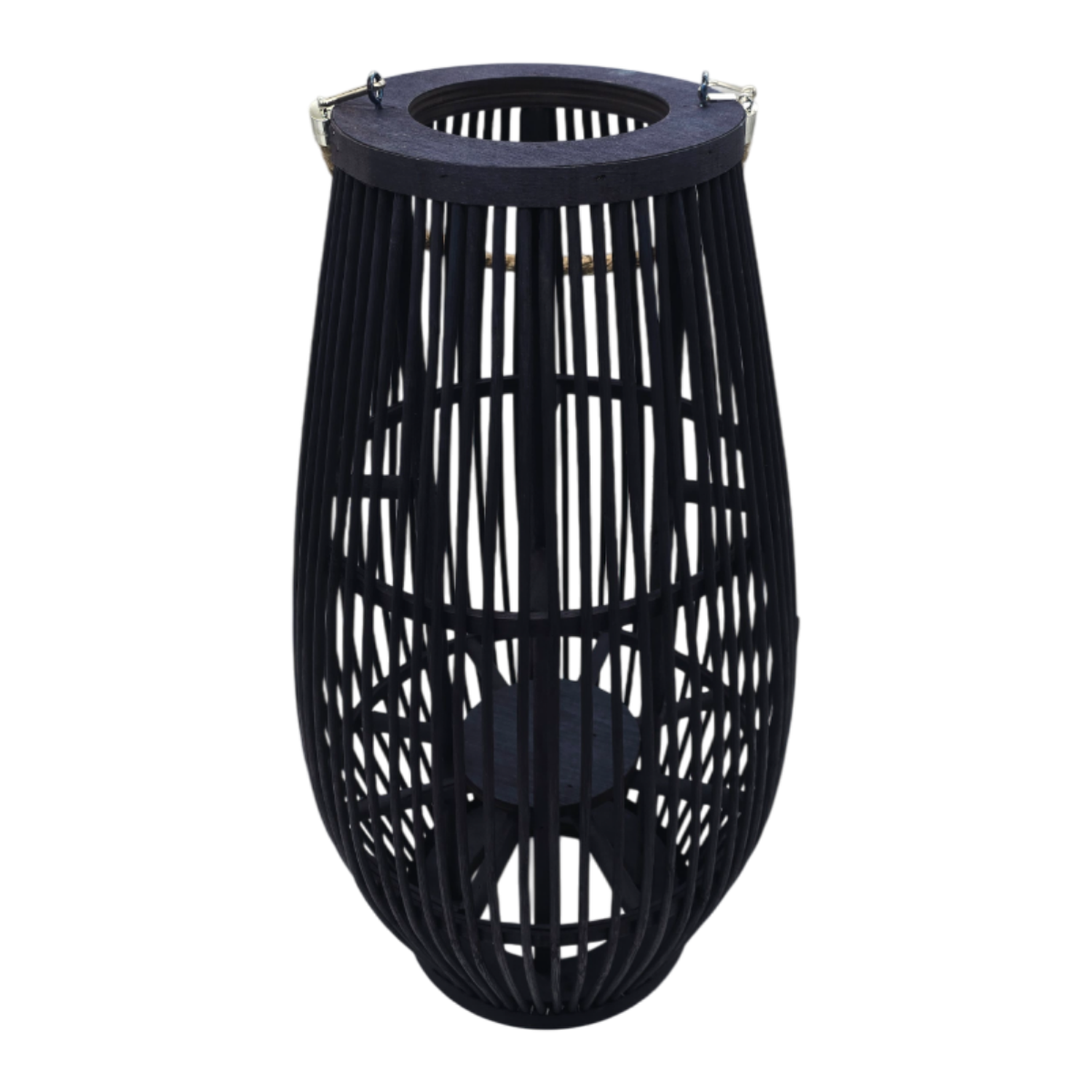 Candelabro De Bambu Negro Porta Vela Nordico Farol 50 CM-5