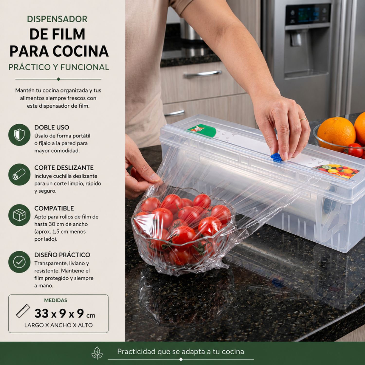 Dispensador De Papel Alusa Cortador Film Porta Rollo-3