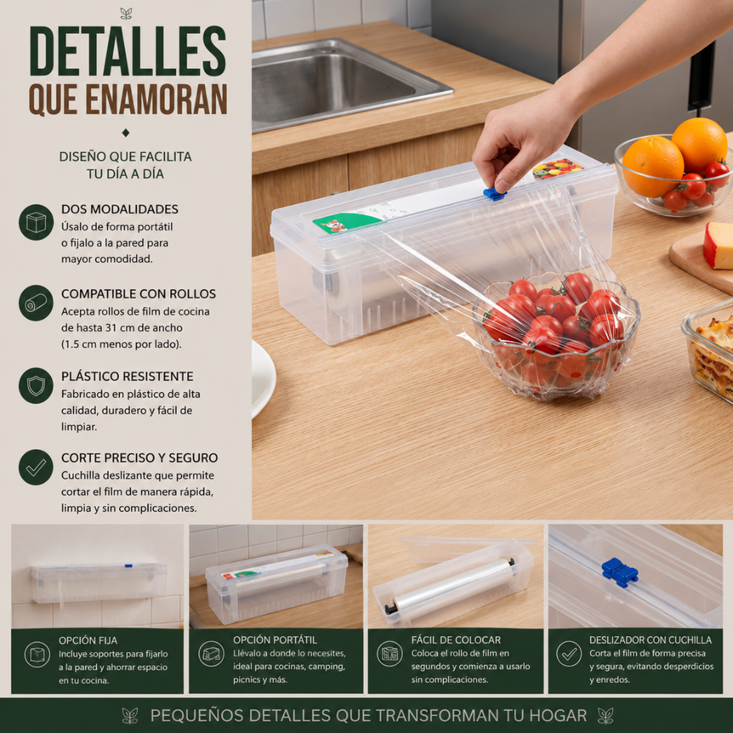 Dispensador De Papel Alusa Cortador Film Porta Rollo-6