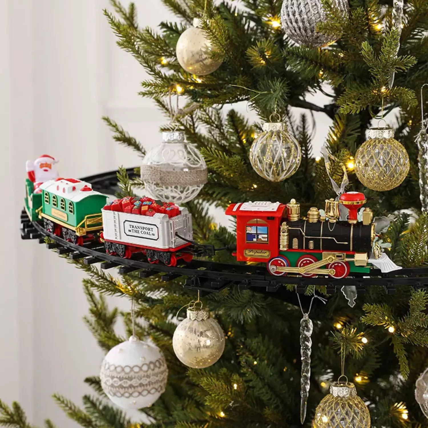Tren Navideño Electrico Para Arbol Navidad Decorativo Pino-3