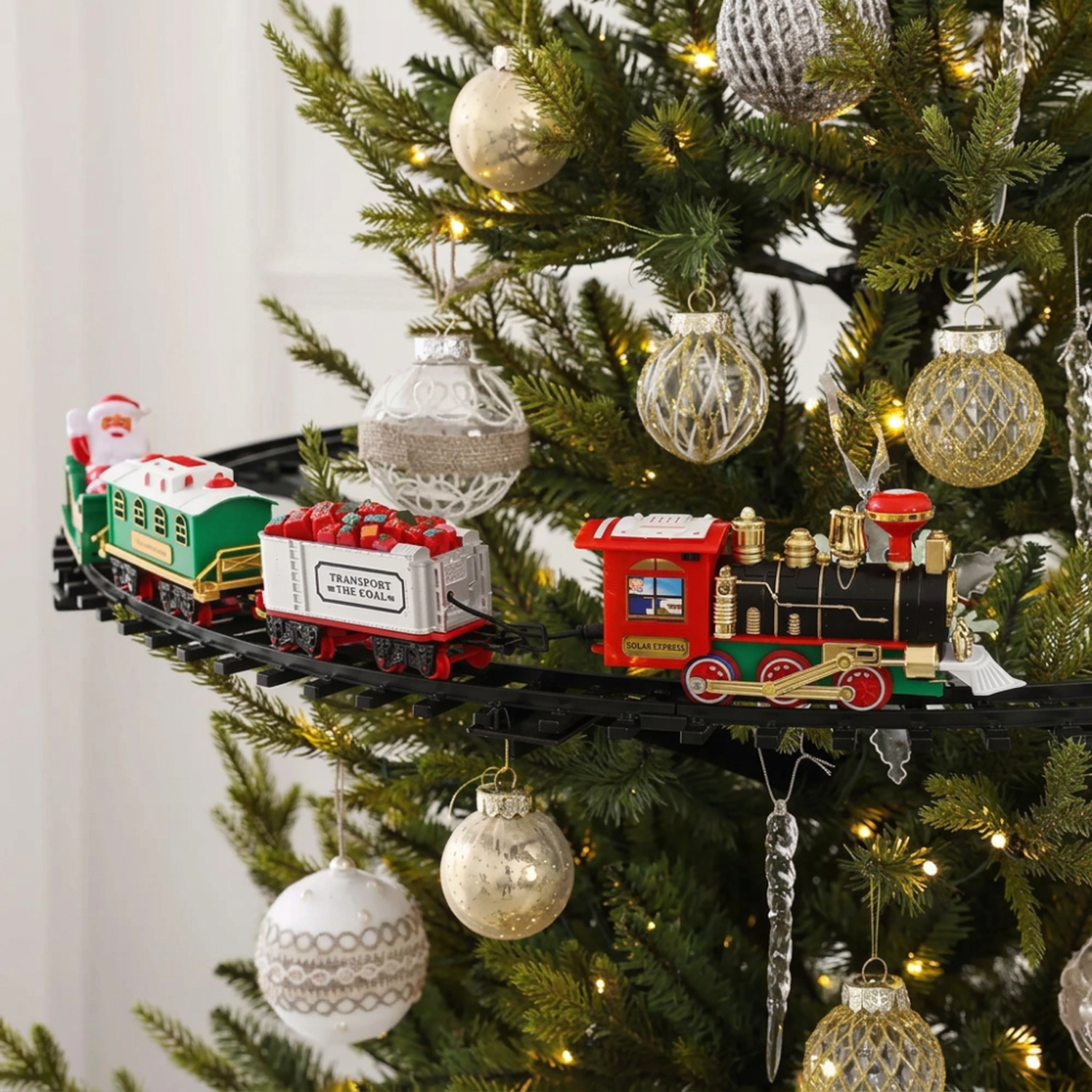 Tren Navideño Electrico Para Arbol Navidad Decorativo Pino-2