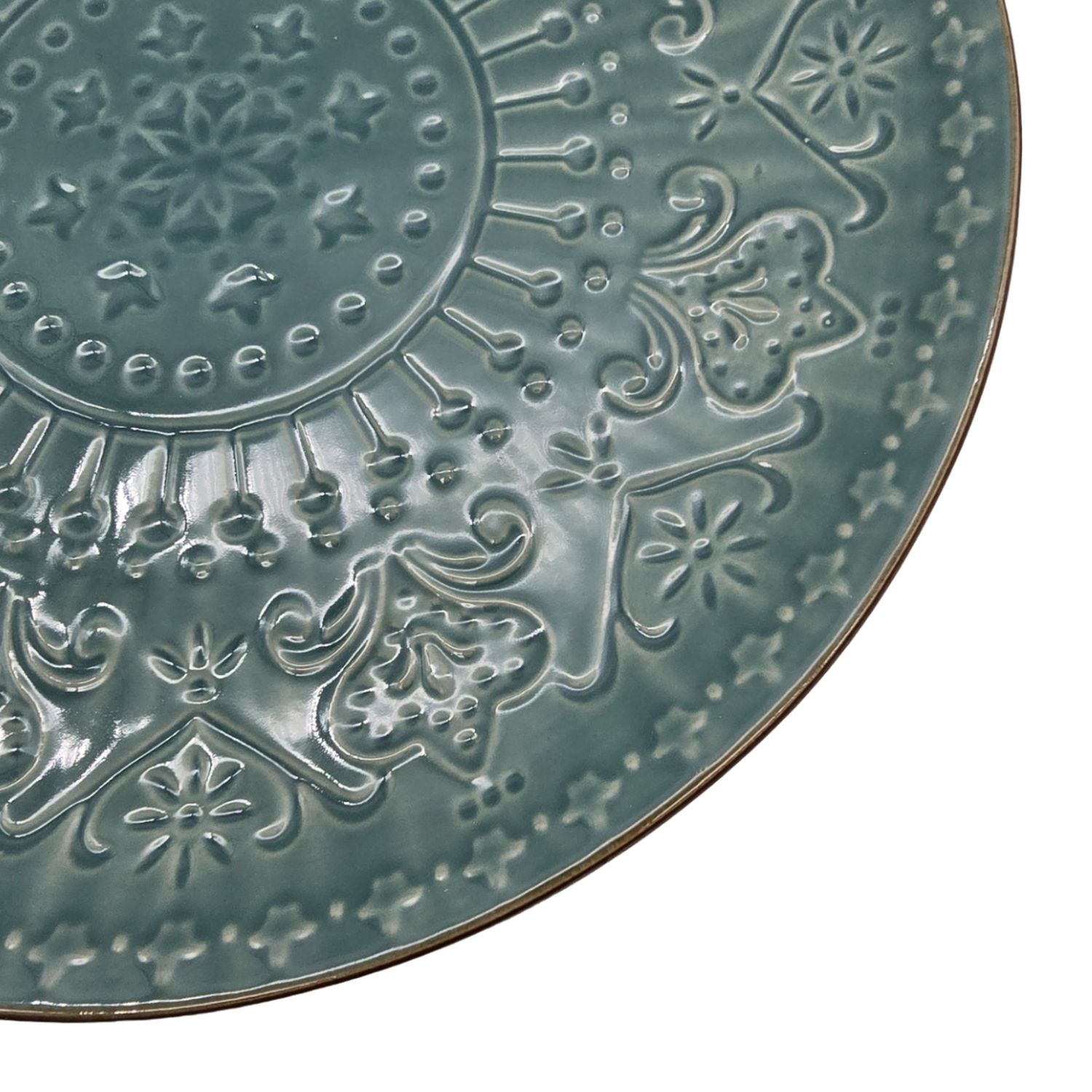 Set 6 Platos De Ceramica Calipso Relieve Patrones Vintage-3