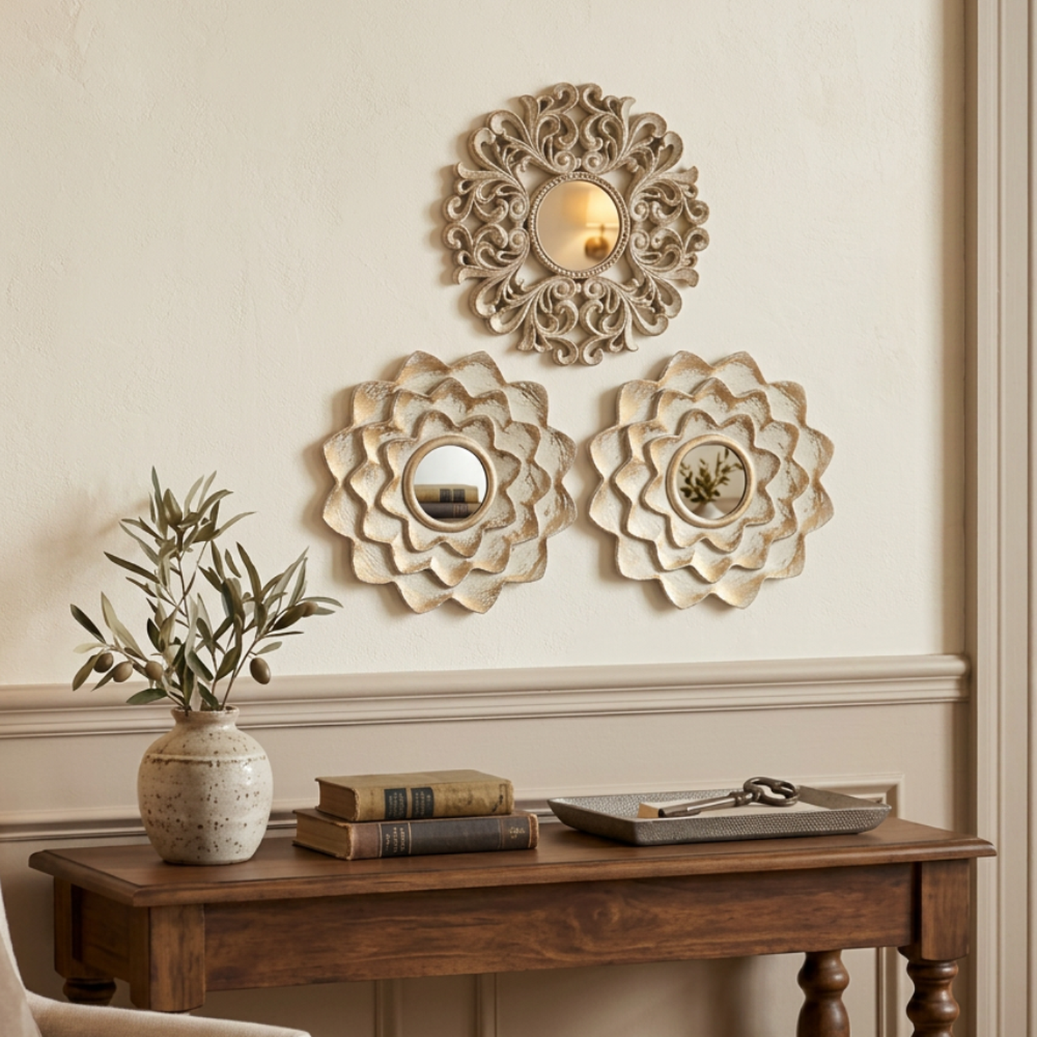 Set 3 Marcos De Espejos Decorativos Arabesco Para Pared-2