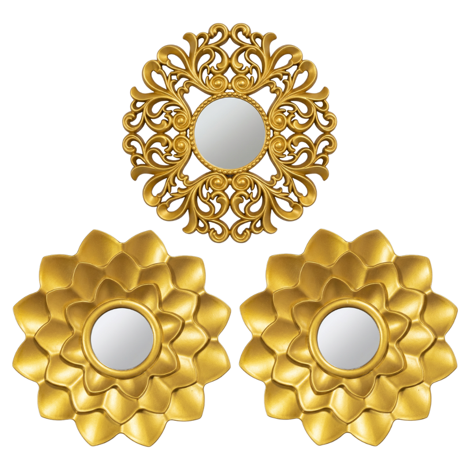 Set 3 Marcos De Espejos Decorativos Arabesco Para Pared-0