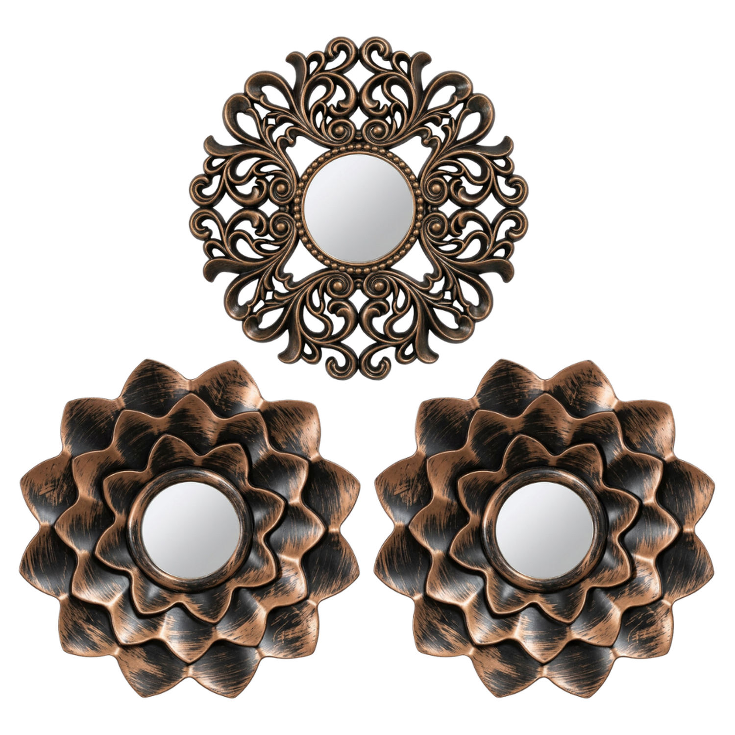 Set 3 Marcos De Espejos Decorativos Arabesco Para Pared-0