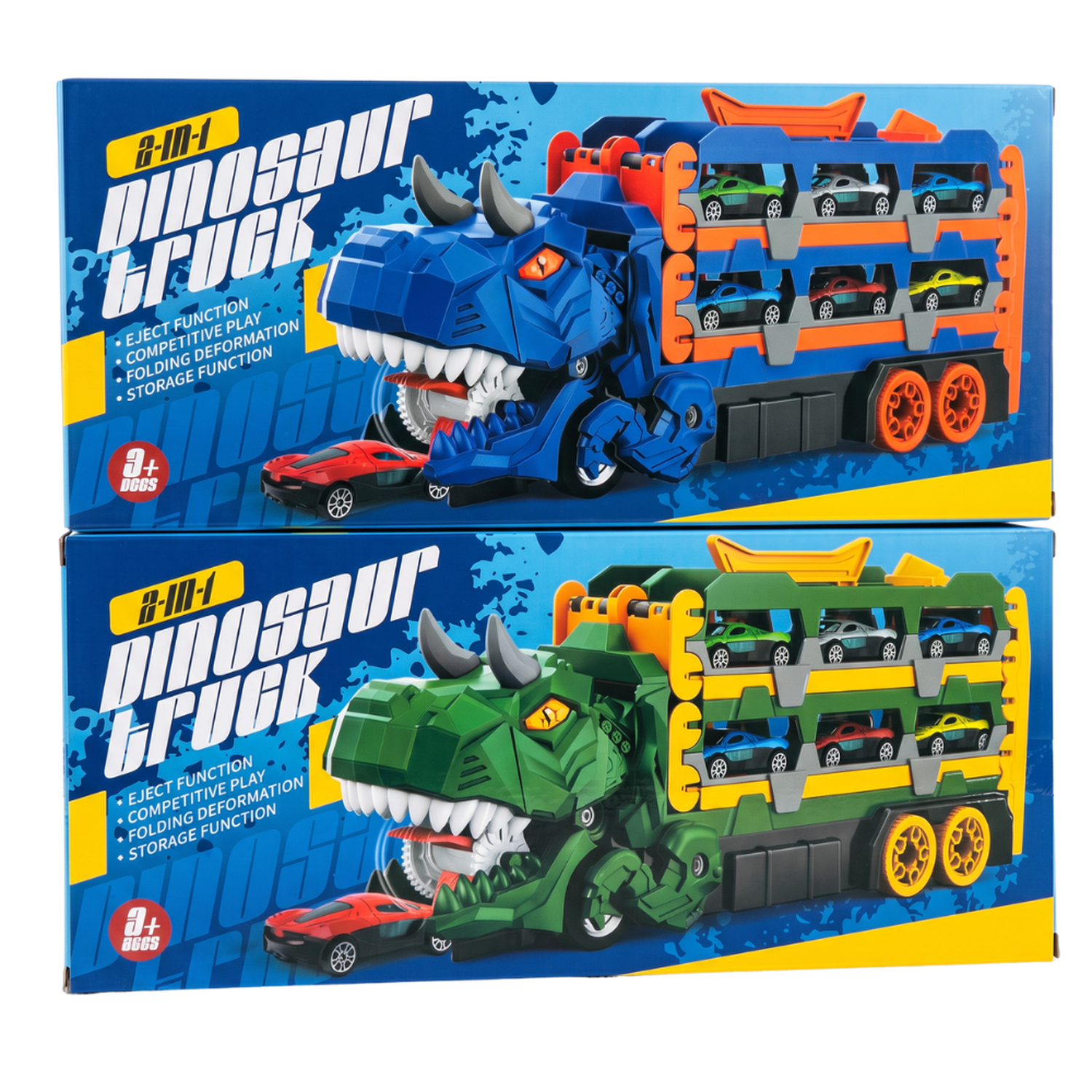 Camión Dinosaurio Portautitos 3 En 1 Con Pista Lanzadora Infantil-7